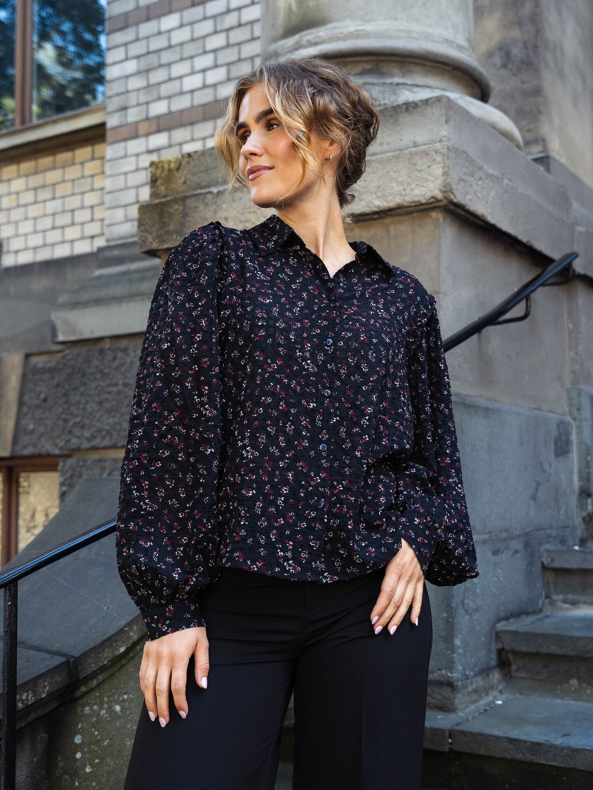 Vero Moda Aware Noelle Long Sleeve Shirt Black Zinfandel