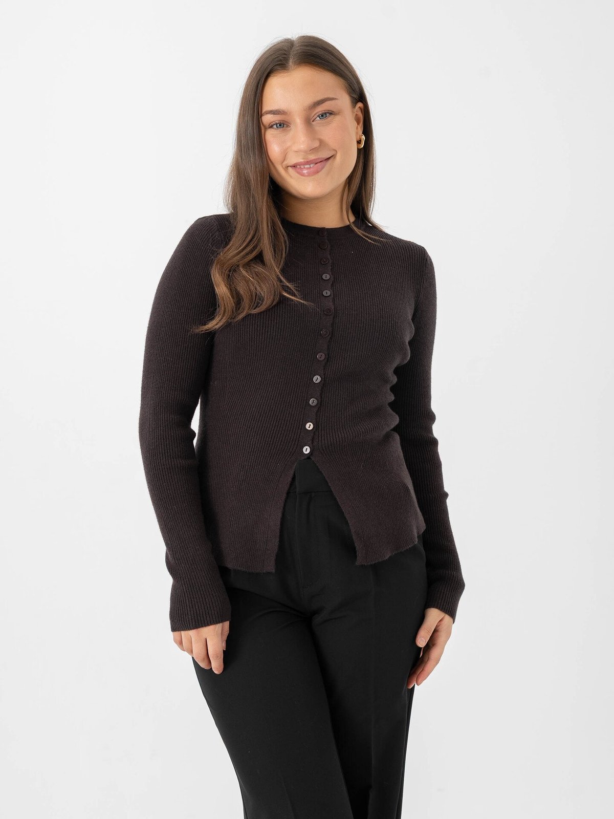 Vero Moda Aware Long Sleeve O-Neck Knit Cardigan Chocolate torte