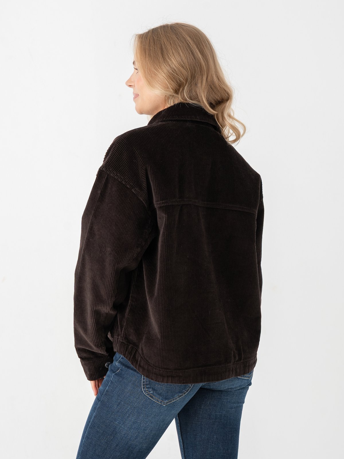 Vero Moda Jamie Long Sleeve Corduroy Shacket Chocolate Torte