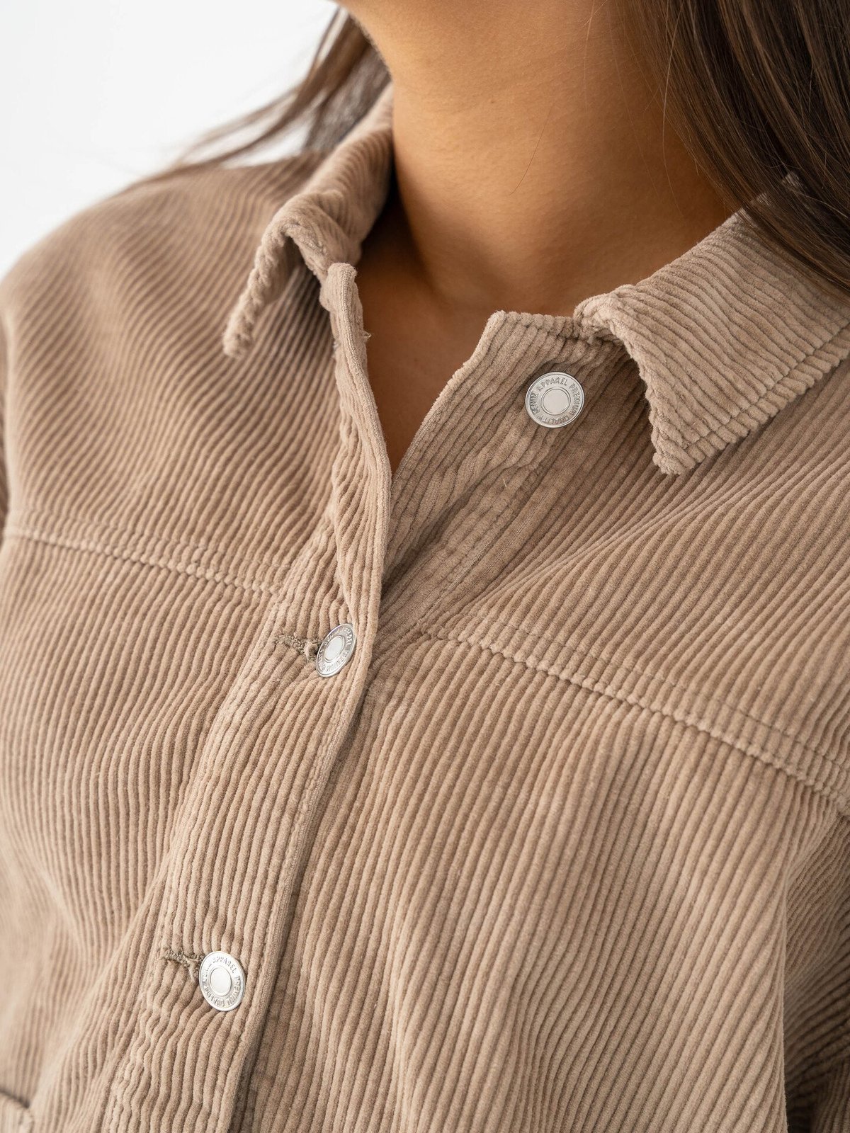 Vero Moda Jamie Long Sleeve Corduroy Shacket Silver Mink