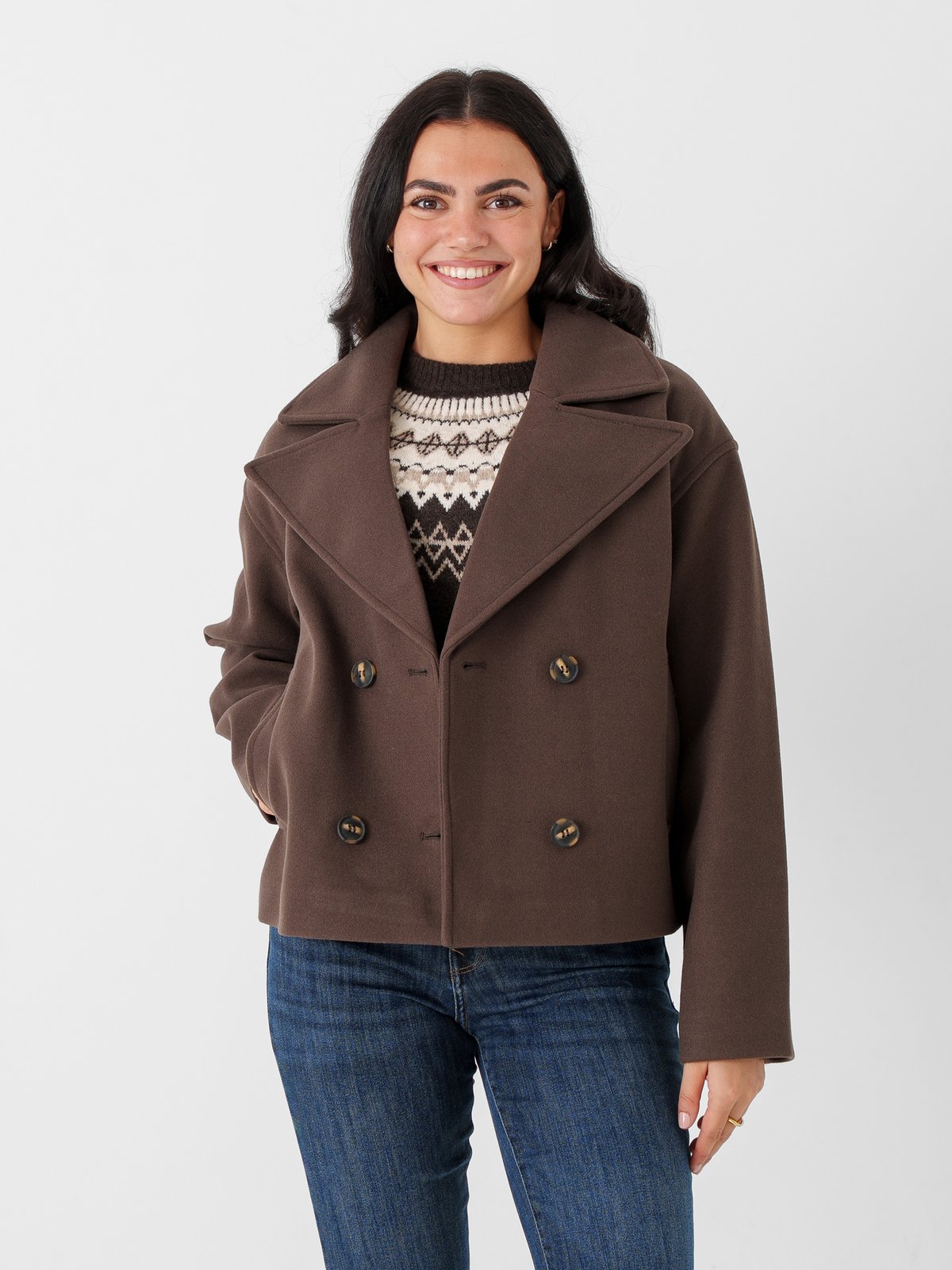 Vero Moda Vinceline Short Jacket Chocolate Brown