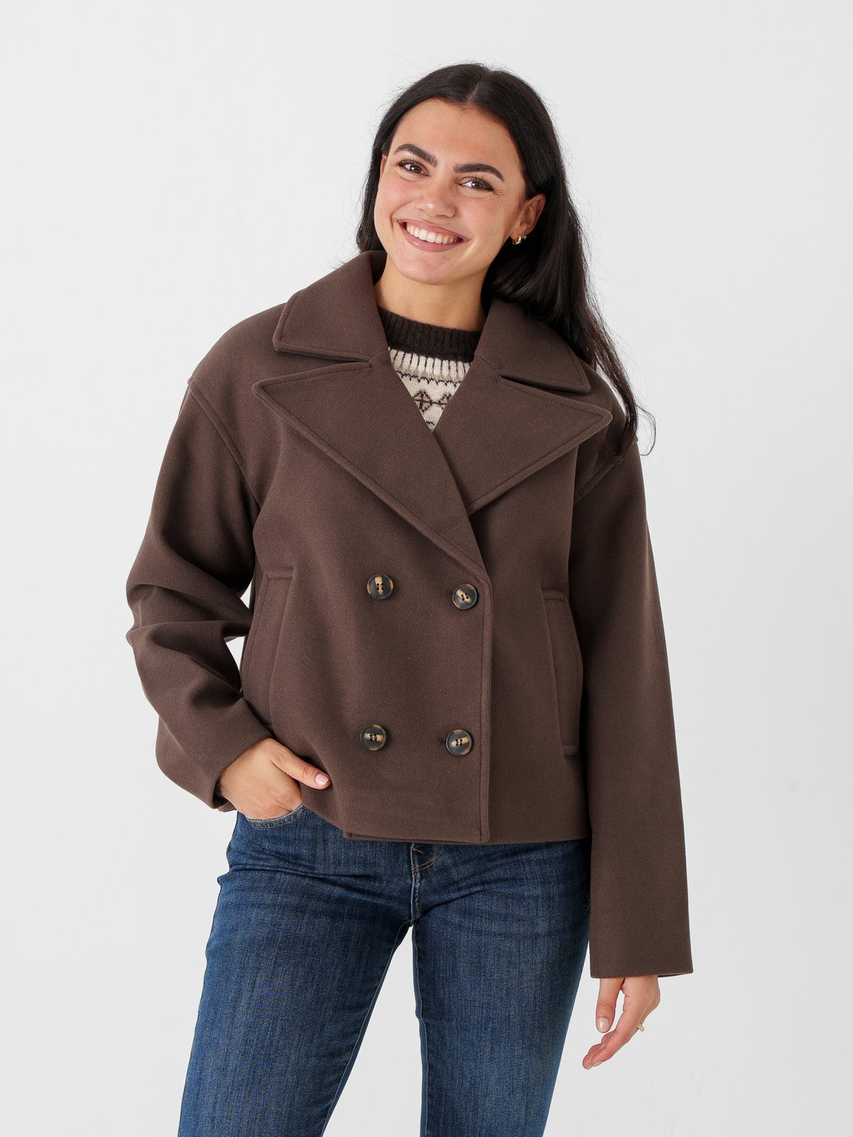 Vero Moda Vinceline Short Jacket Chocolate Brown