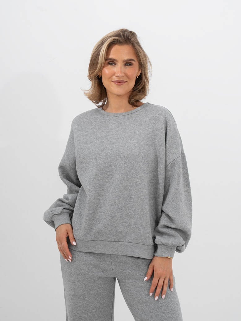 Vero Moda Teddy Maly Long Sleeve Sweatshirt Light Grey Melange