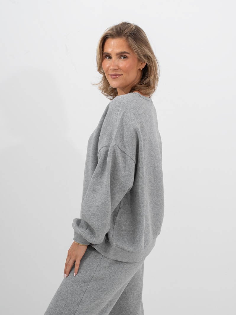 Vero Moda Teddy Maly Long Sleeve Sweatshirt Light Grey Melange