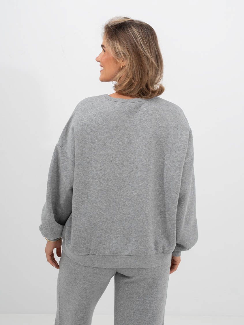 Vero Moda Teddy Maly Long Sleeve Sweatshirt Light Grey Melange
