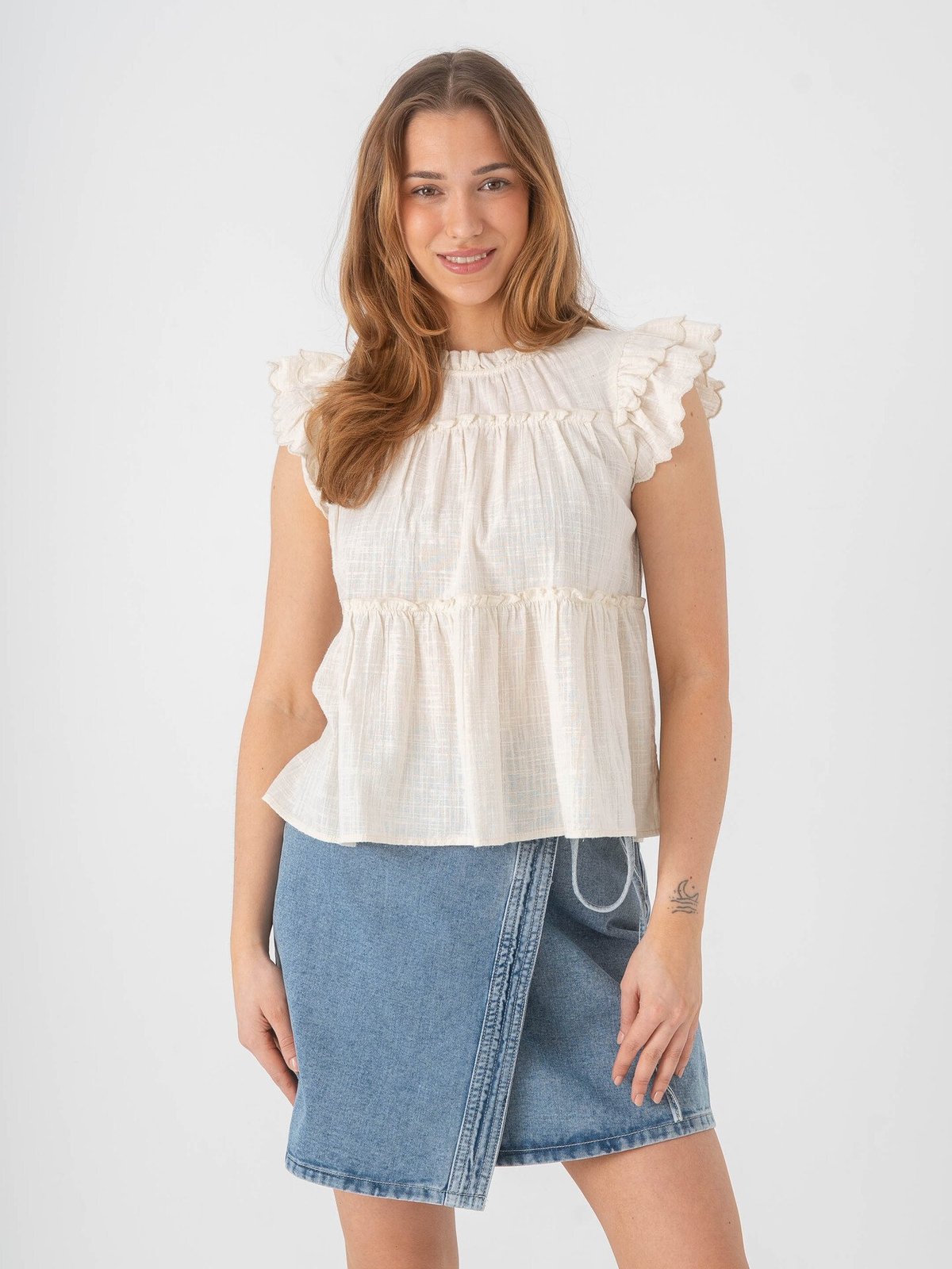 Vero Moda Mie Short Sleeve Top Birch