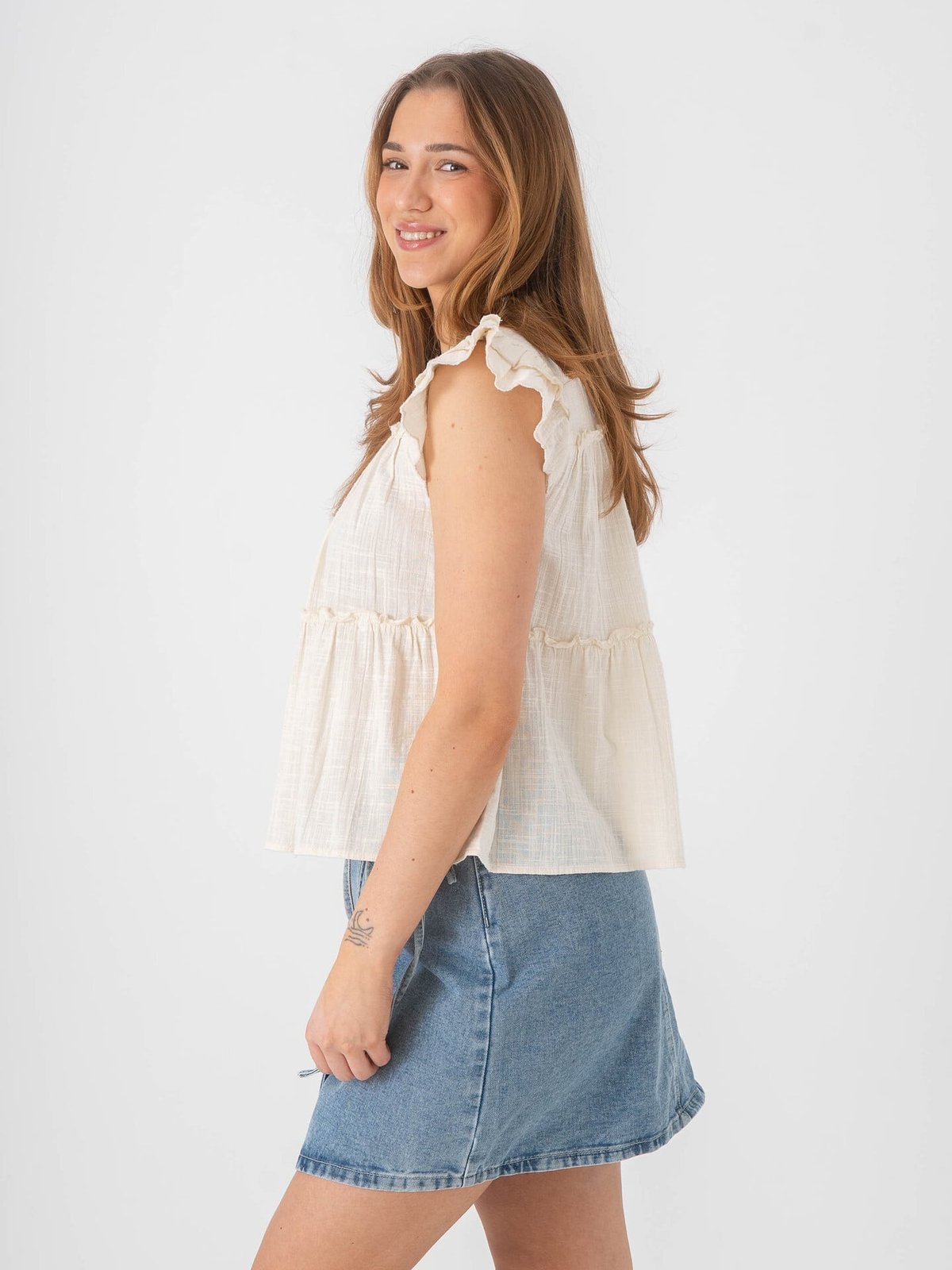 Vero Moda Mie Short Sleeve Top Birch