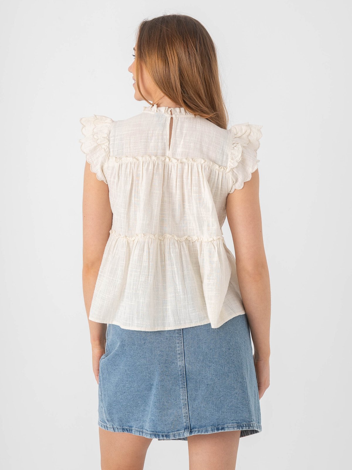 Vero Moda Mie Short Sleeve Top Birch