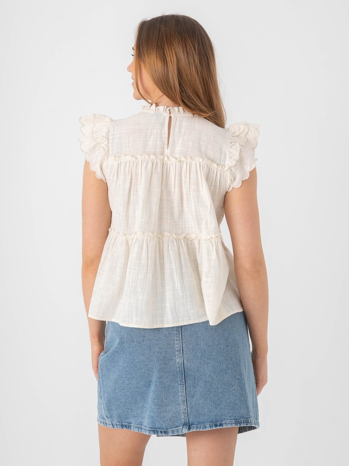 Vero Moda Mie Short Sleeve Top Birch