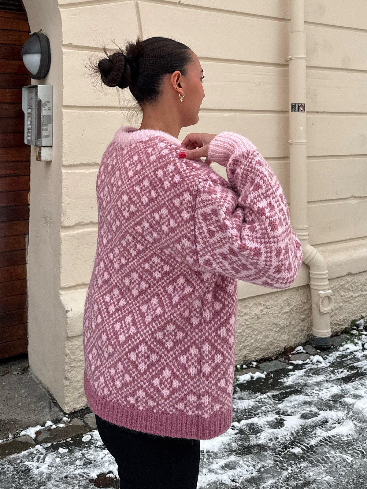 Vero Moda Inga Long Sleeve O-Neck Oversized Pullover Pink Dogwood