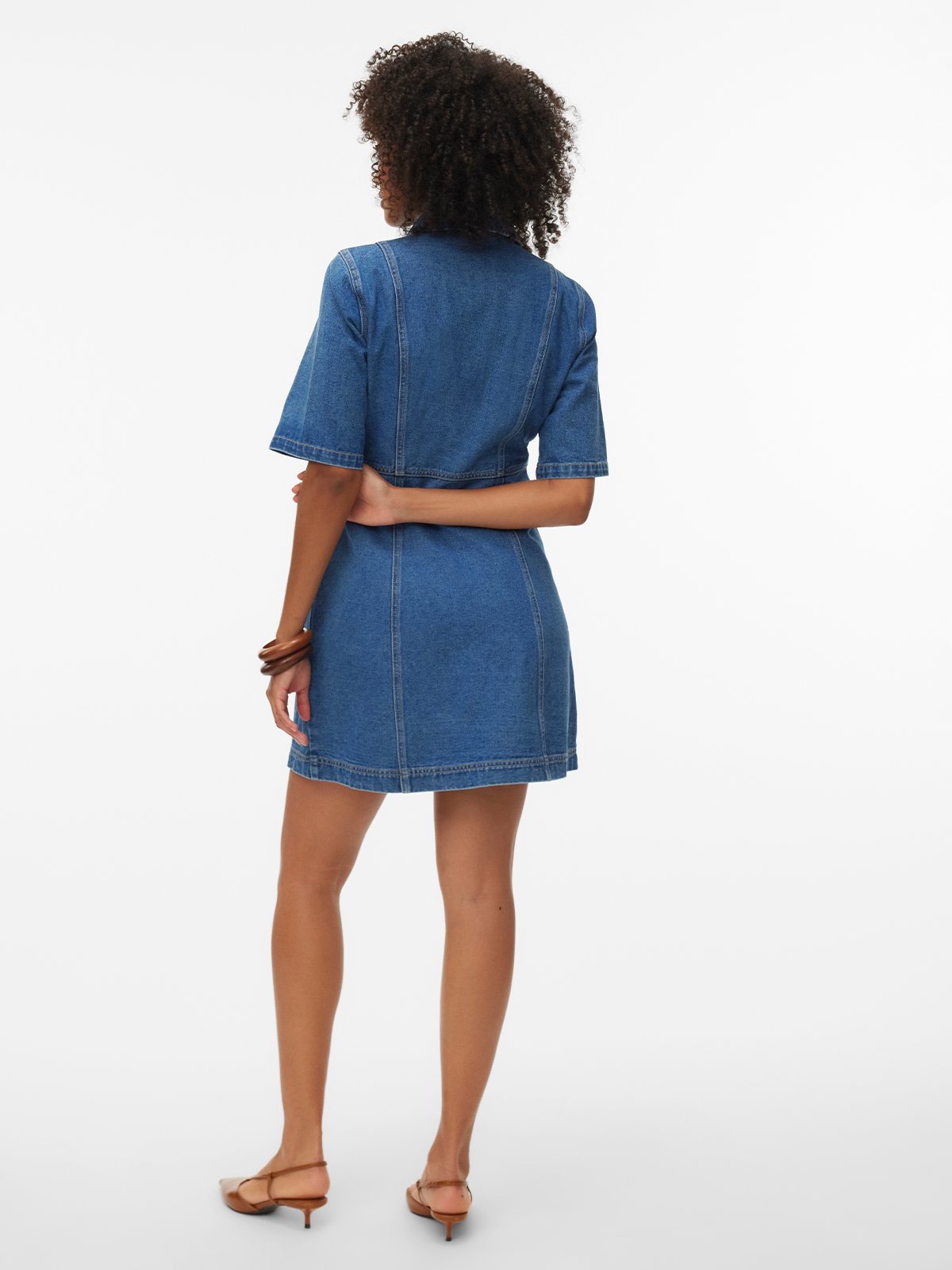 Vero Moda Daisy Short Sleeve Short Denim Dress Medium Blue Denim