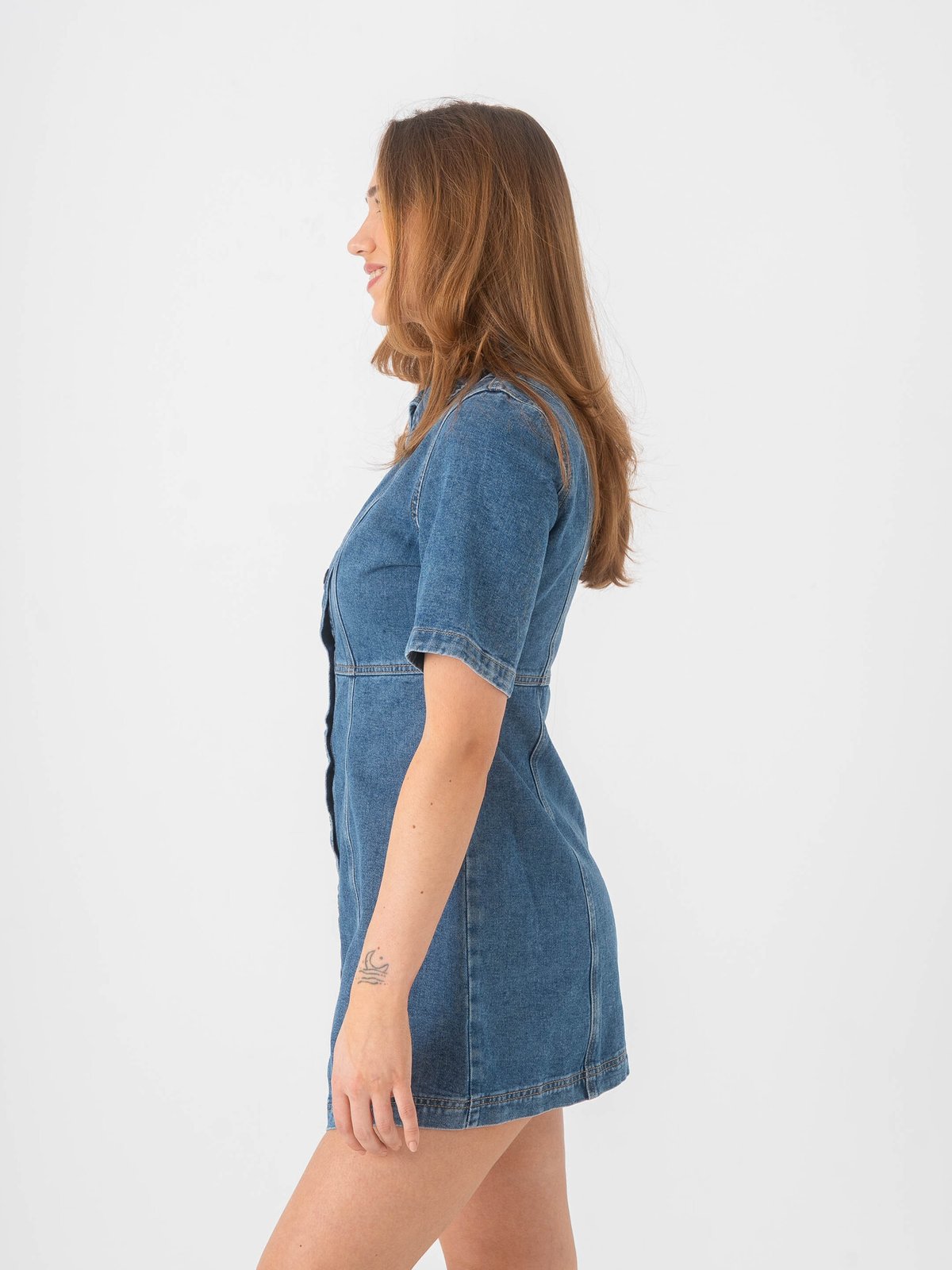 Vero Moda Daisy Short Sleeve Short Denim Dress Medium Blue Denim
