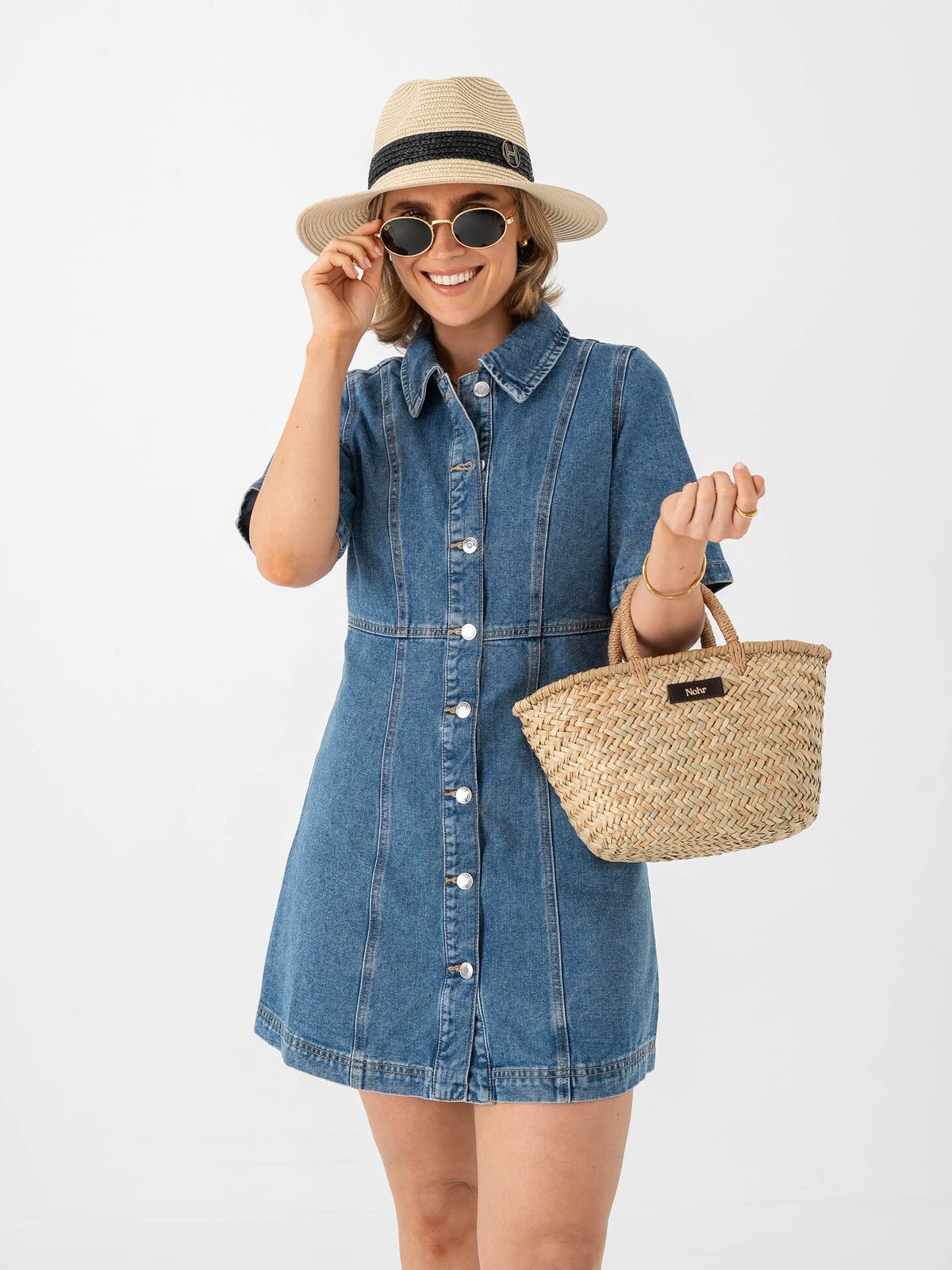 Vero Moda Daisy Short Sleeve Short Denim Dress Medium Blue Denim