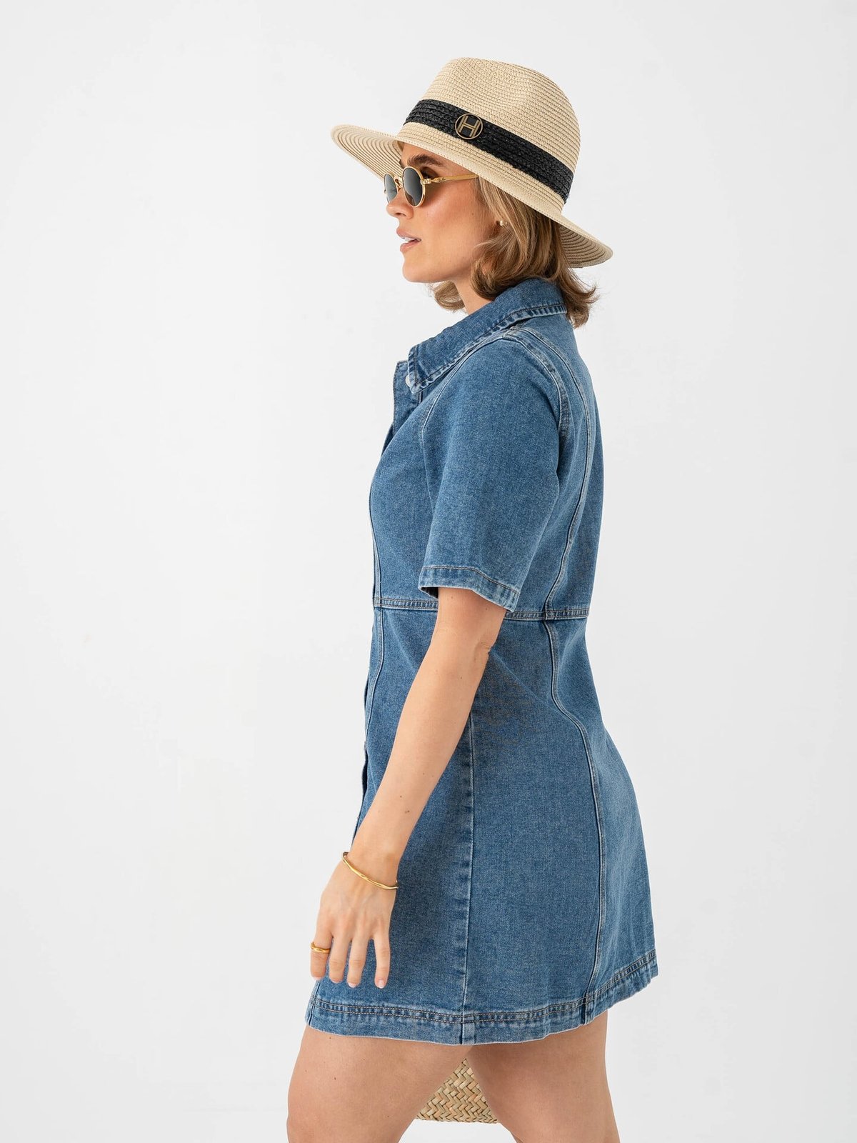Vero Moda Daisy Short Sleeve Short Denim Dress Medium Blue Denim