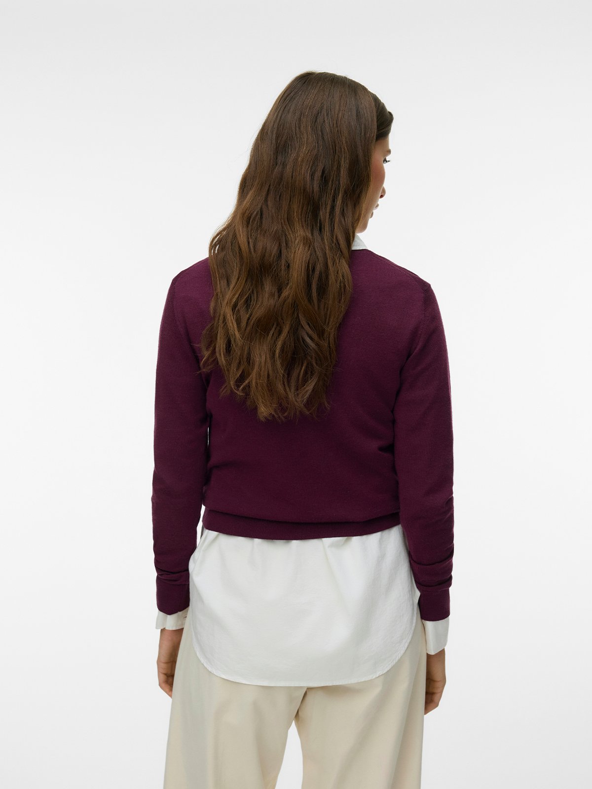 Vero Moda Aware Cara Long Sleeve O-Neck Wool Pullover Catawba Grape