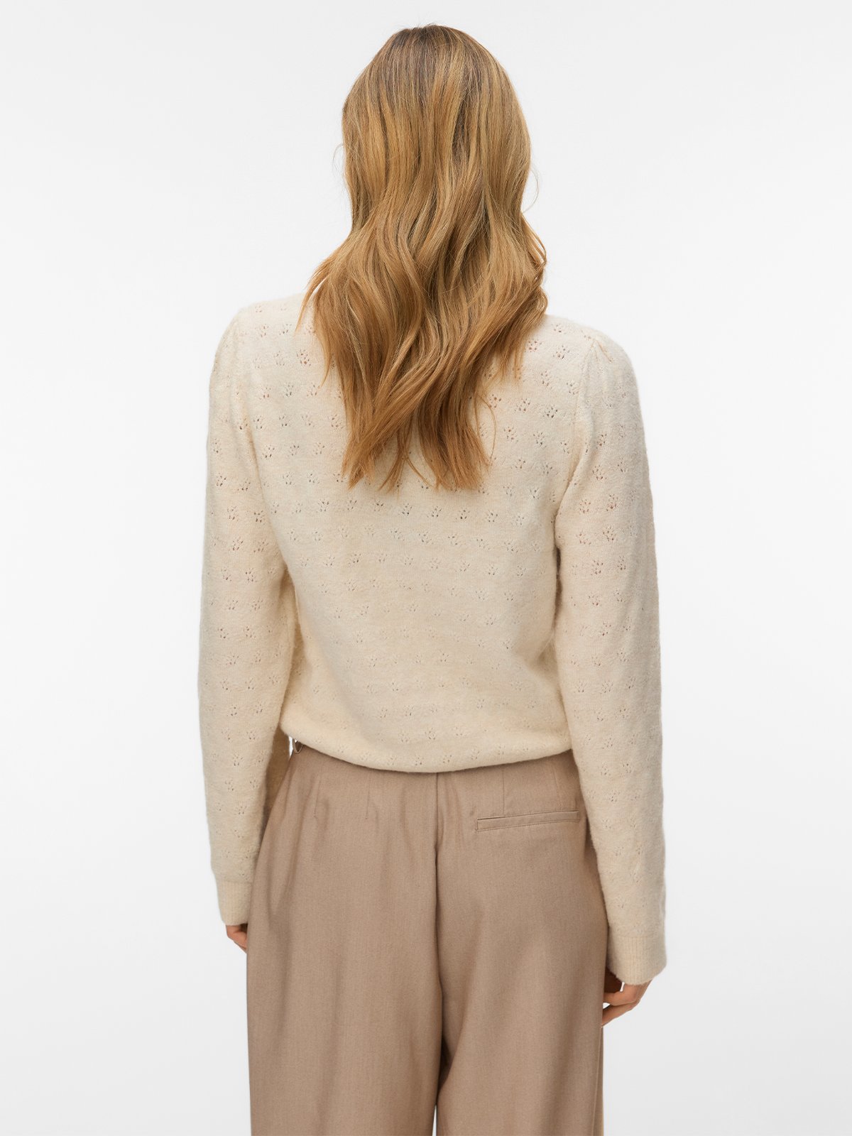 Vero Moda Doffy Stitch Long Sleeve O-Neck Pullover Birch Melange