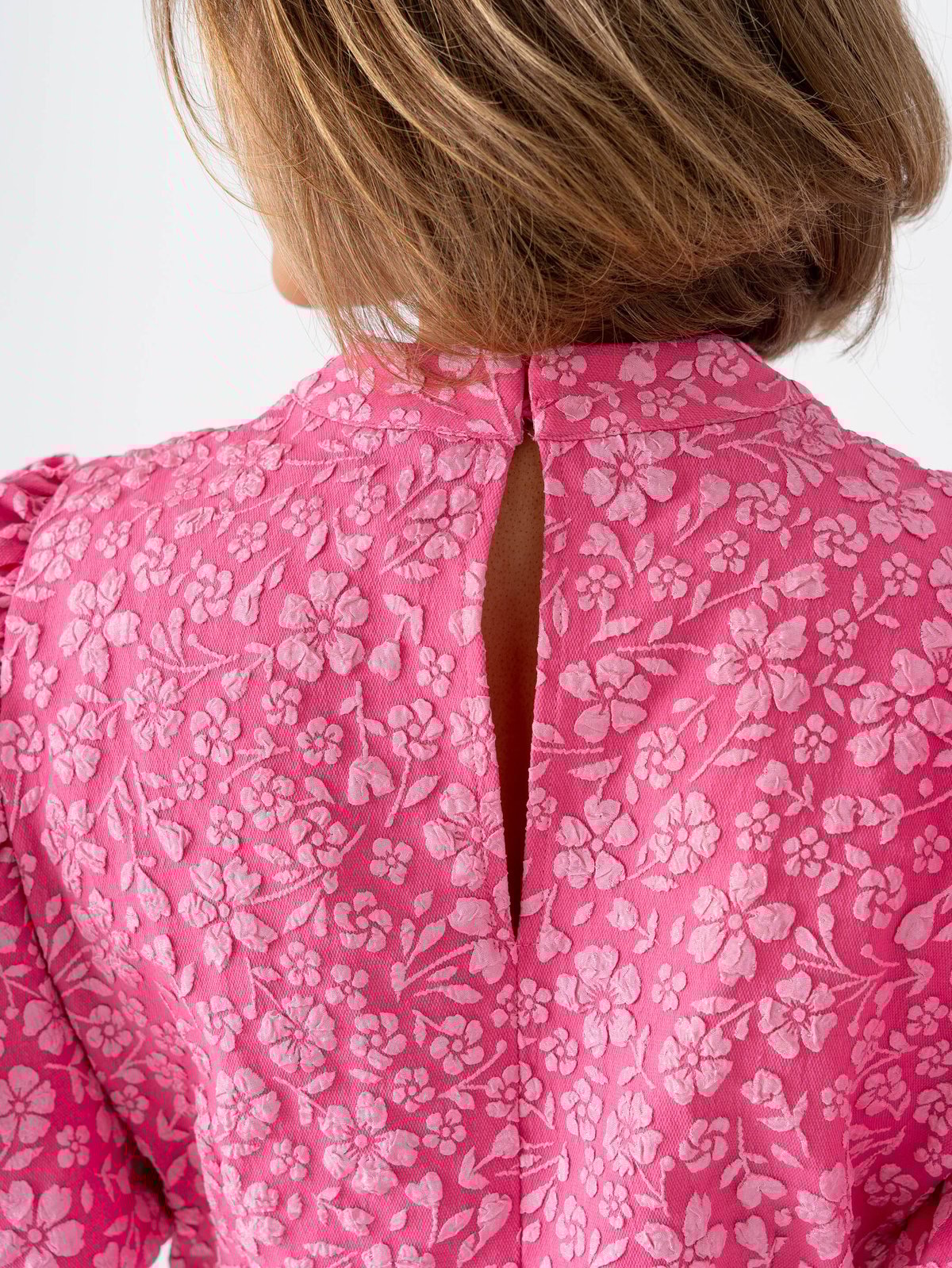 Vero Moda Fiona Short Sleeve High Neck Short Dress Azalea Pink