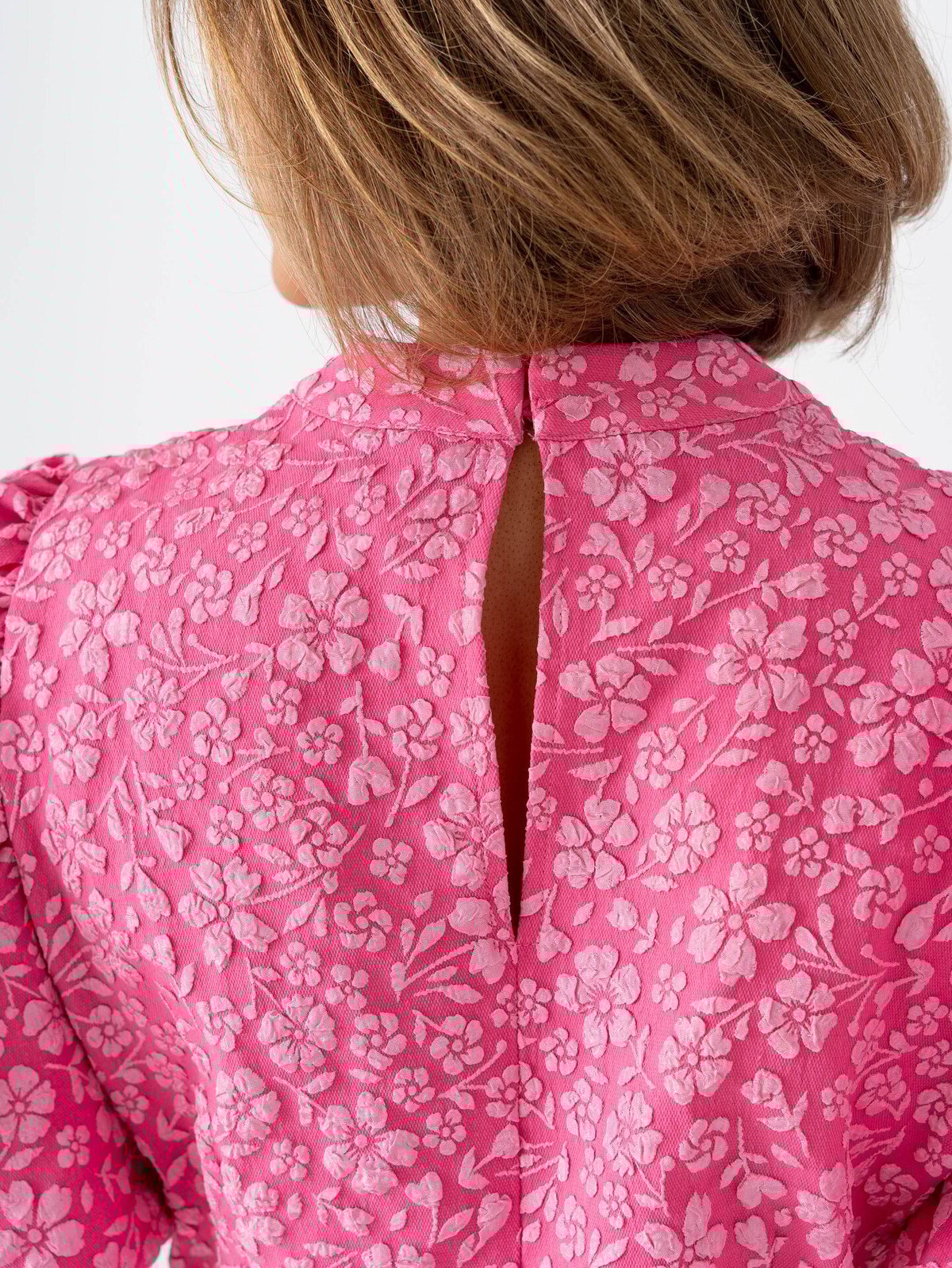 Vero Moda Fiona Short Sleeve High Neck Short Dress Azalea Pink