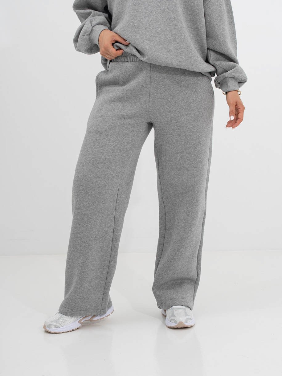Vero Moda Teddy Mid Waist Wide Pants Light Grey Melange
