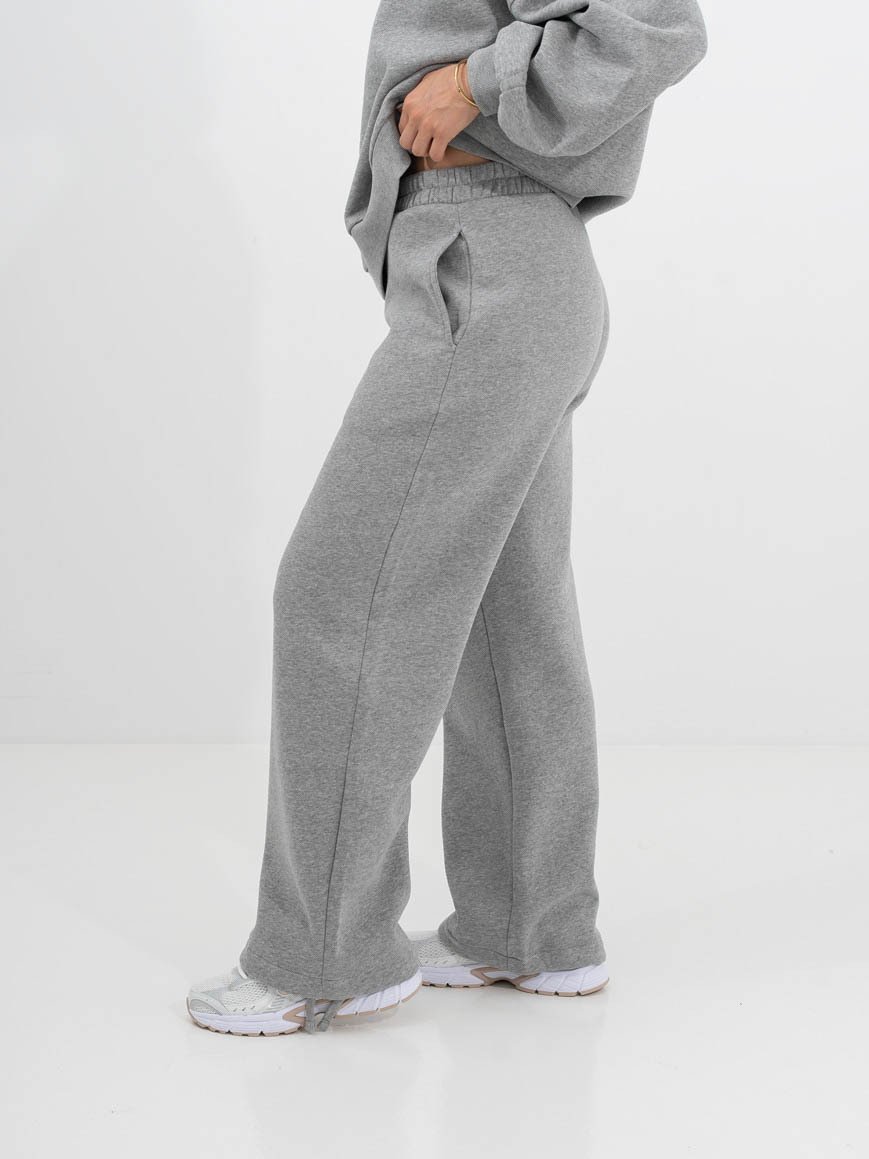 Vero Moda Teddy Mid Waist Wide Pants Light Grey Melange