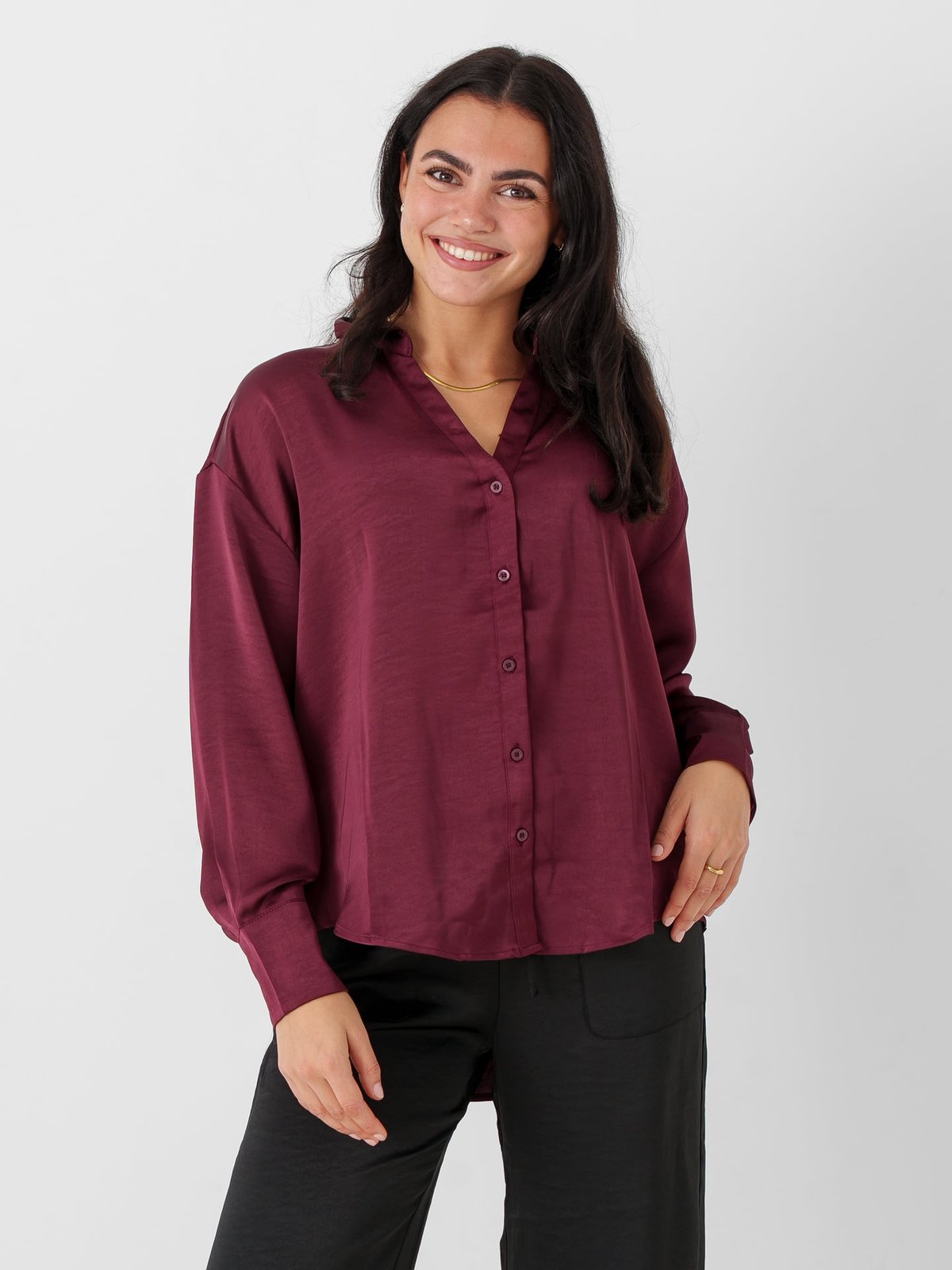 Vero Moda Miro Long Sleeve Shirt Windsor Wine