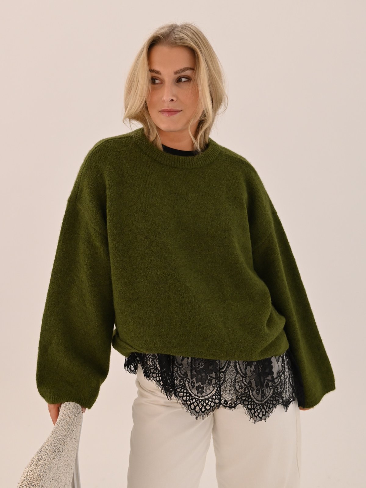 Vero Moda Aware Daisy Long Sleeve O-Neck Oversize Pullover Capulet Olive