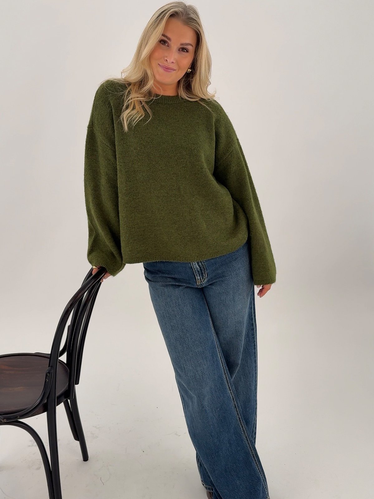 Vero Moda Aware Daisy Long Sleeve O-Neck Oversize Pullover Capulet Olive