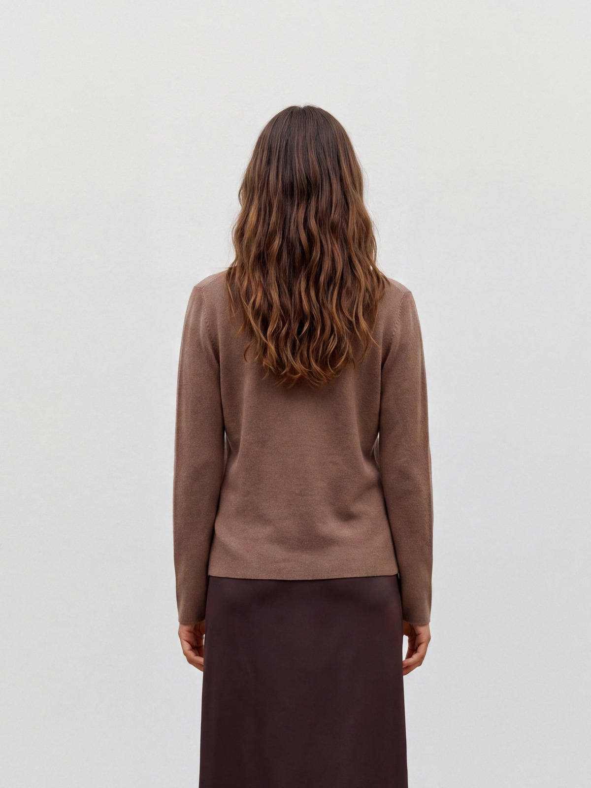 Vero Moda Mille Long Sleeve V-Neck Cardigan Cocoa Brown