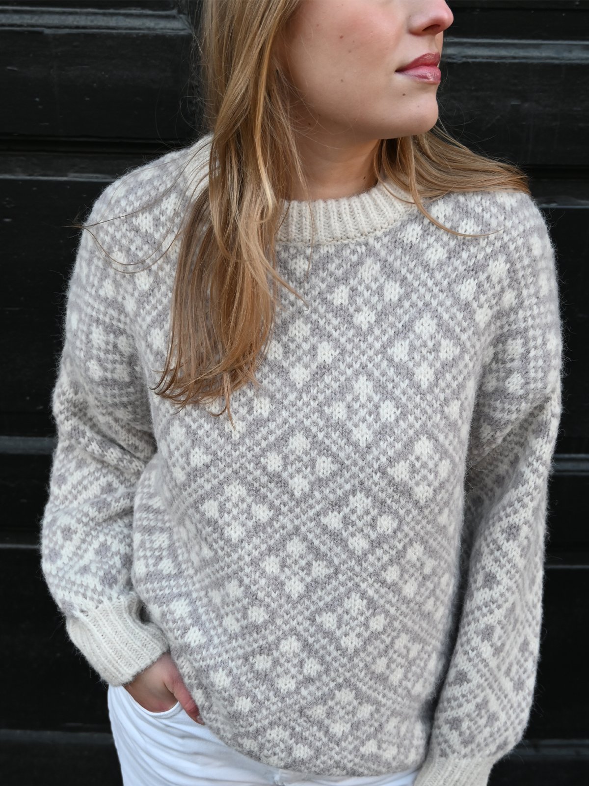 Vero Moda Inga Long Sleeve O-Neck Oversized Pullover Birch W. Moonrock