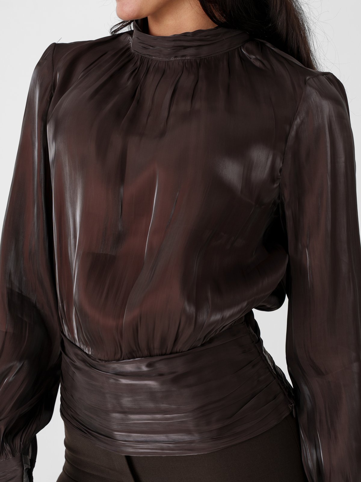 Vero Moda Polly Long Sleeve High Neck Top Chocolate Torte