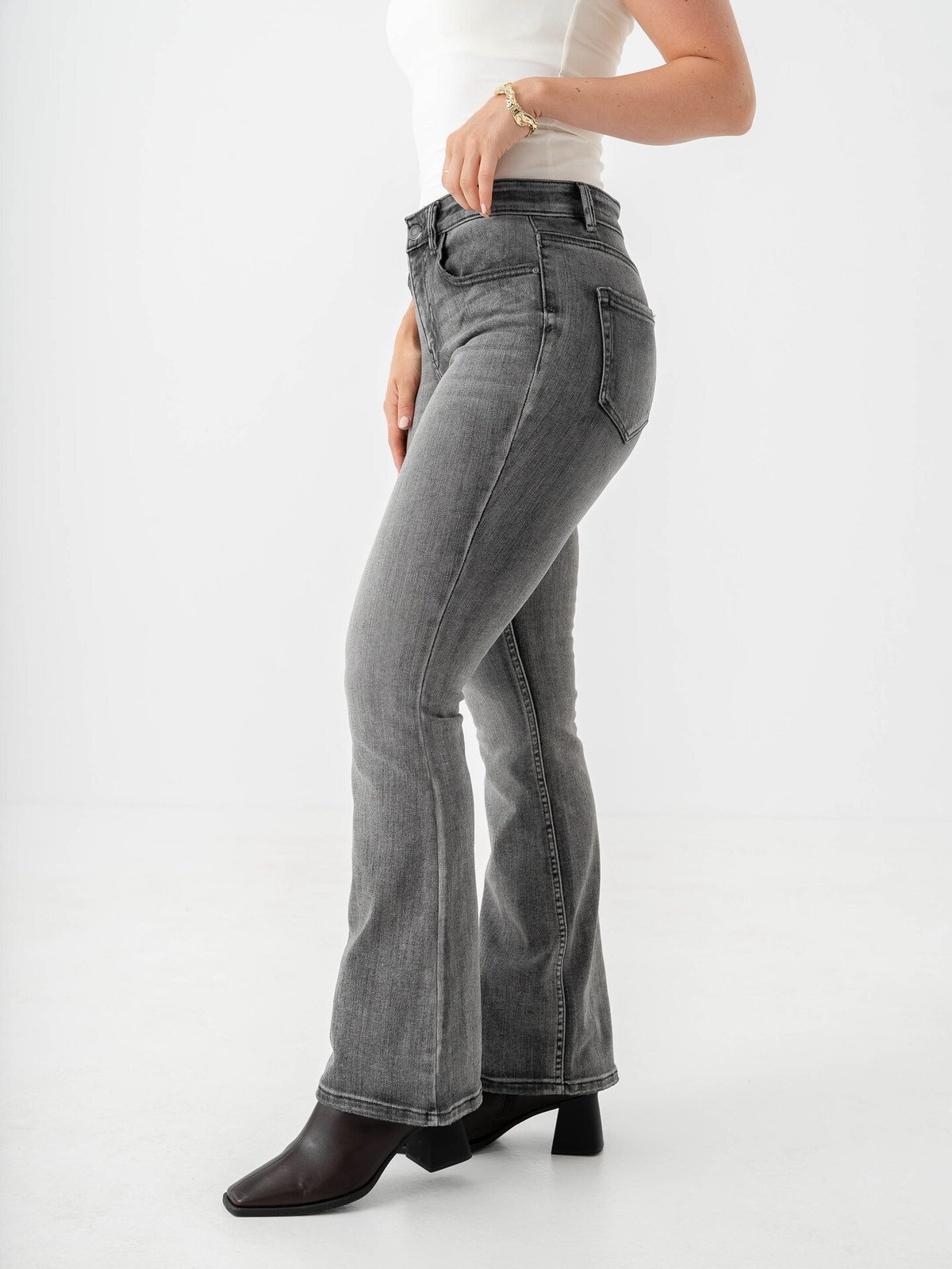 Vero Moda Flash Flared Jeans Medium Grey Denim