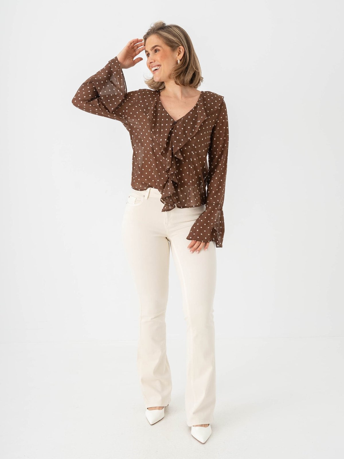 Vero Moda Flash Flared Jeans Ecru