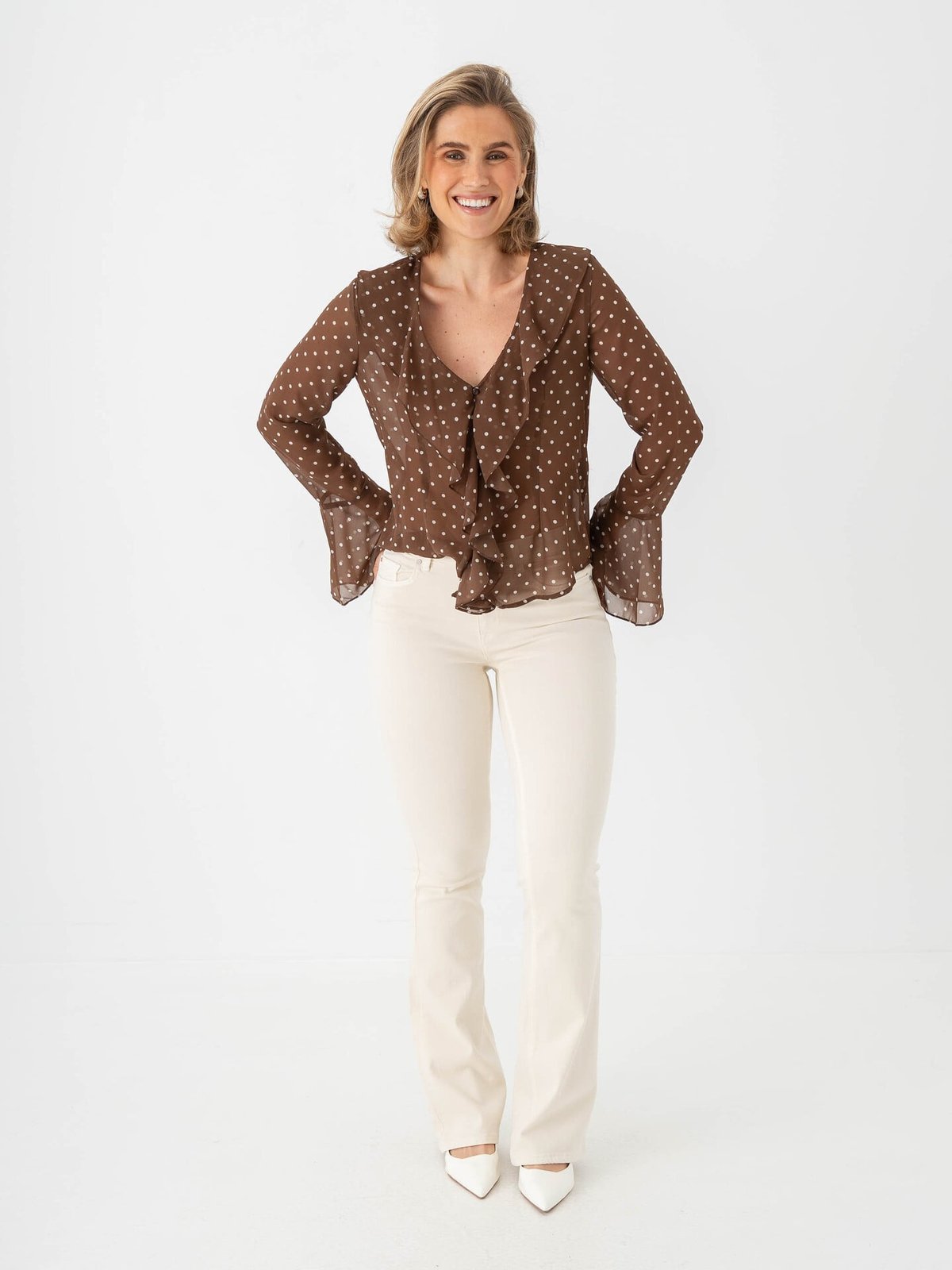 Vero Moda Flash Flared Jeans Ecru