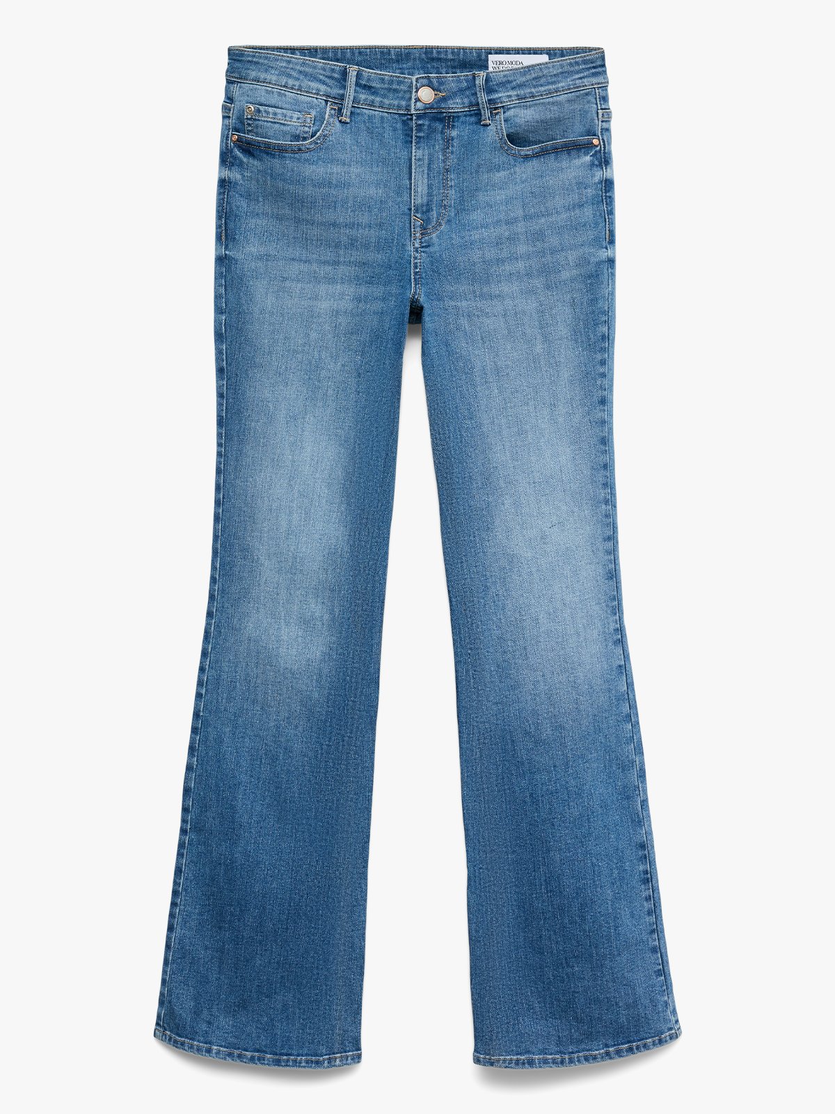 Vero Moda Flash Flared Pocket Jeans Medium Blue Denim