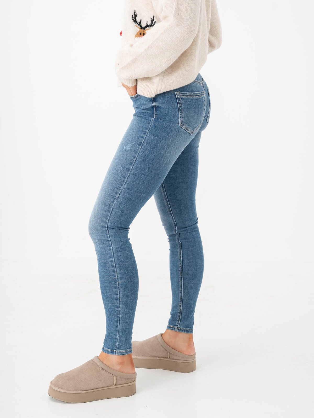 Vero Moda Flash Mid Rise Skinny Jeans Medium blue denim