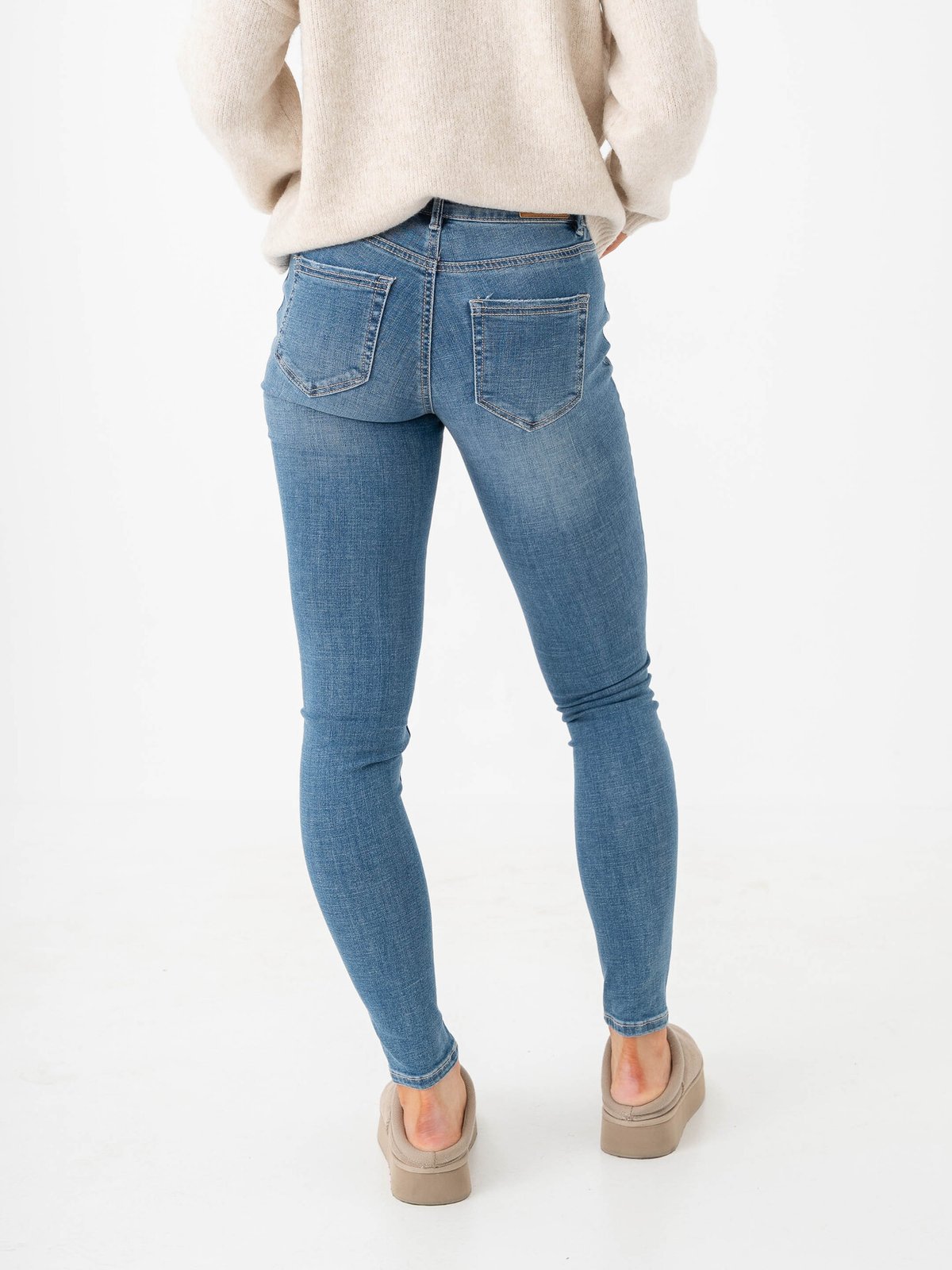 Vero Moda Flash Mid Rise Skinny Jeans Medium blue denim