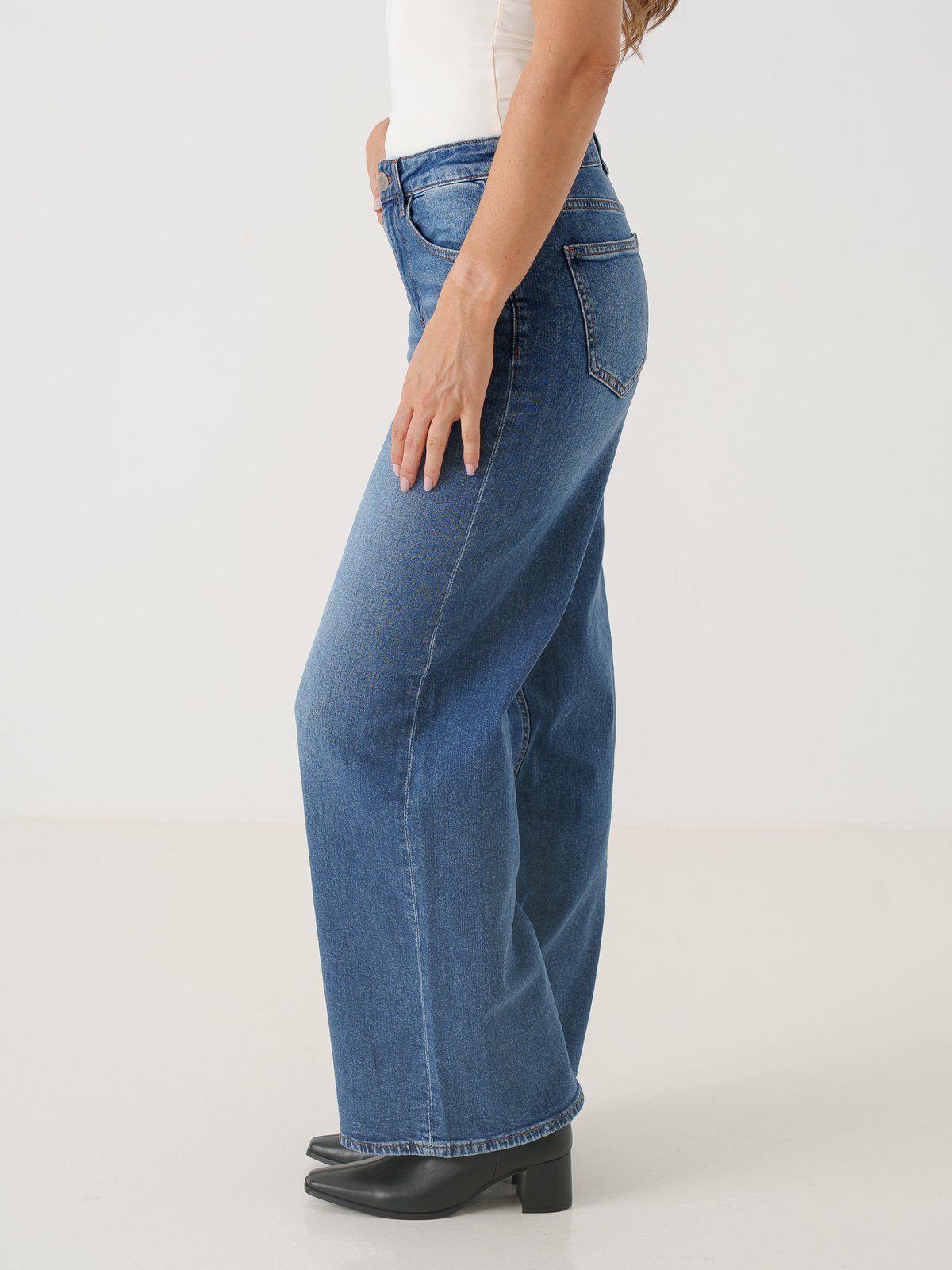 Vero Moda Sandie-Stretch Mr Wide Jeans Denim Blå