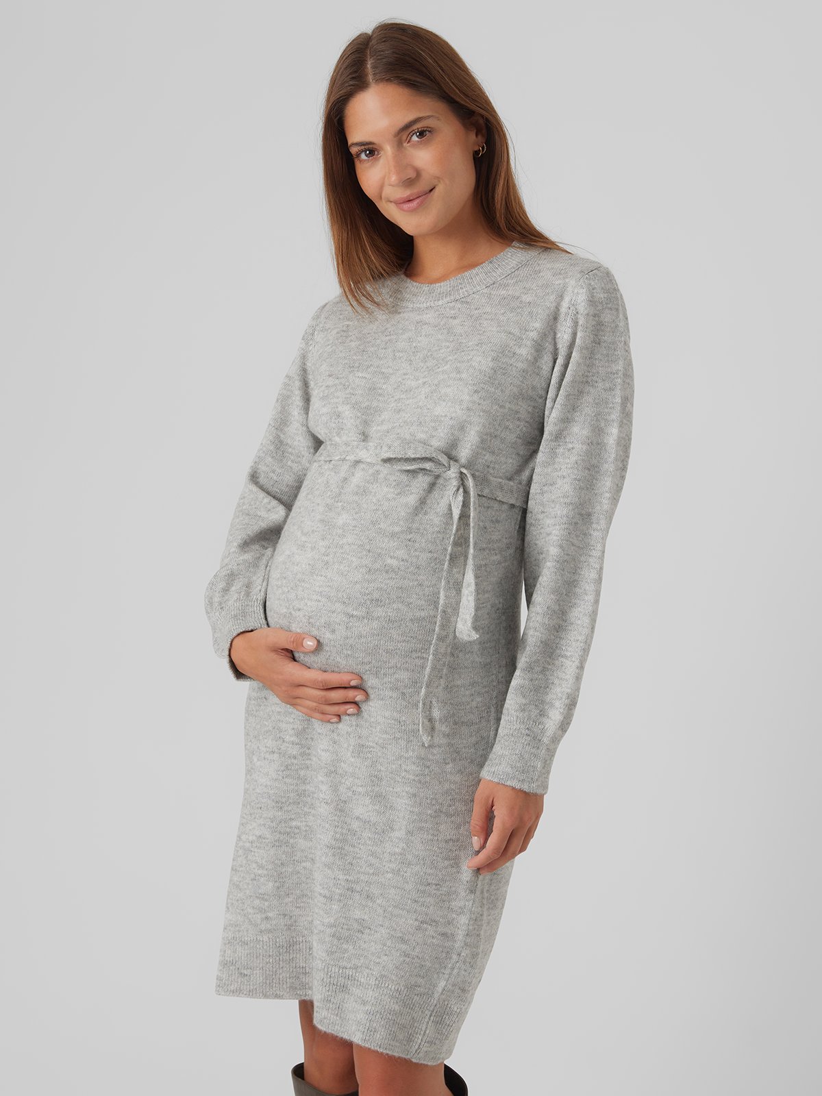 Vero Moda Maternity New Anne Long Sleeve Knit Dress Grå
