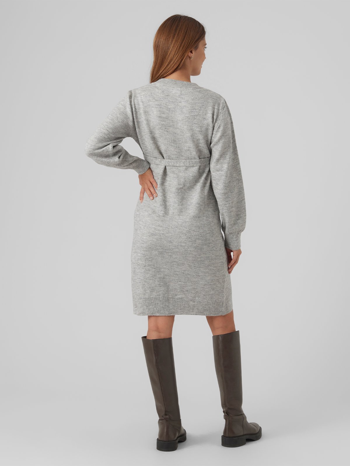 Vero Moda Maternity New Anne Long Sleeve Knit Dress Grå