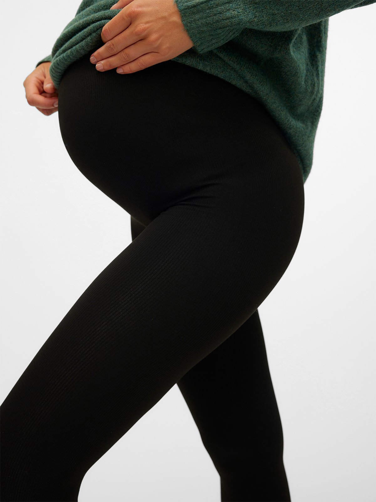 Vero Moda Maternity Isa High Waist Seamless Rib Leggings Sort