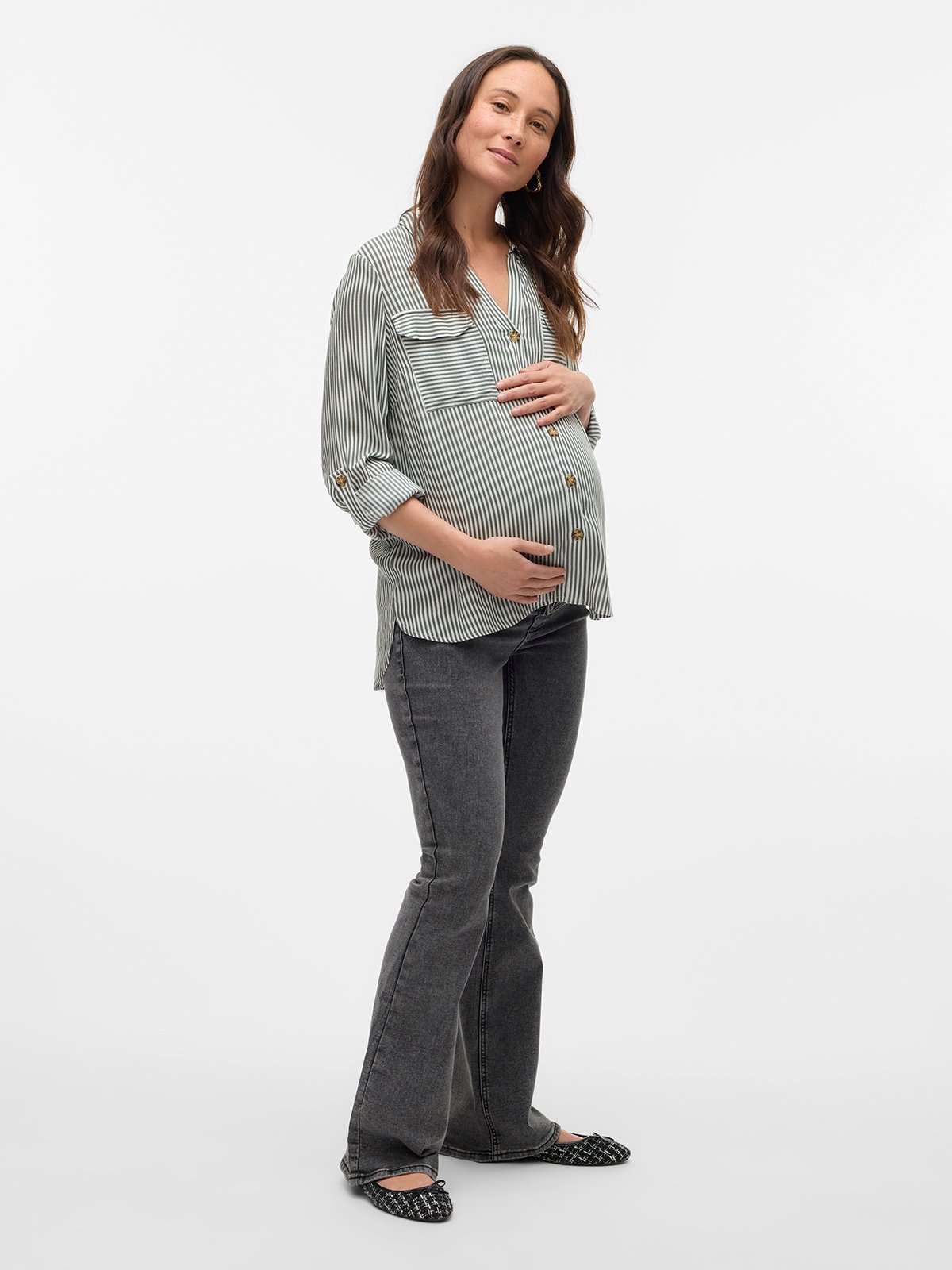 Vero Moda Maternity Bumpy Long Sleeve Shirt New Laurel wreath