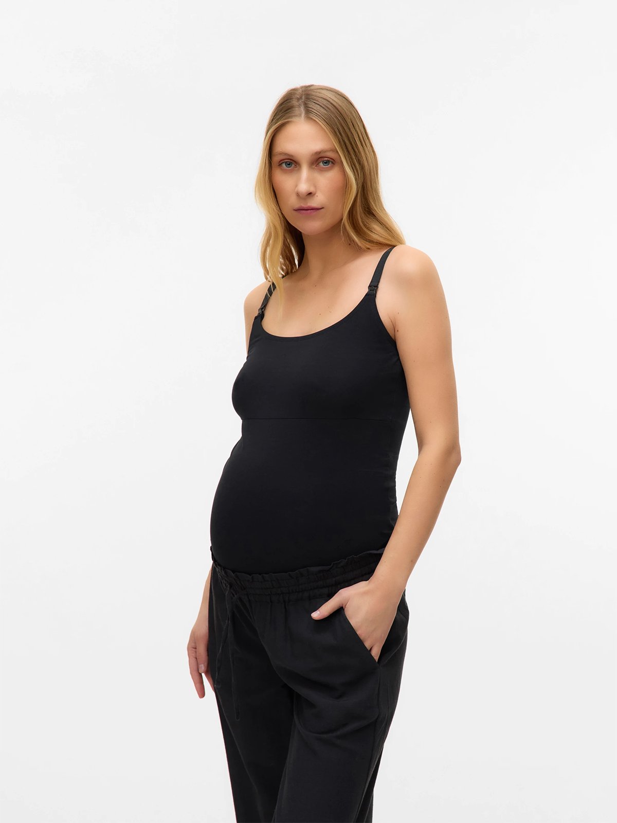 Vero Moda Maternity Kerrie Strap Top 2-Pack White / Black