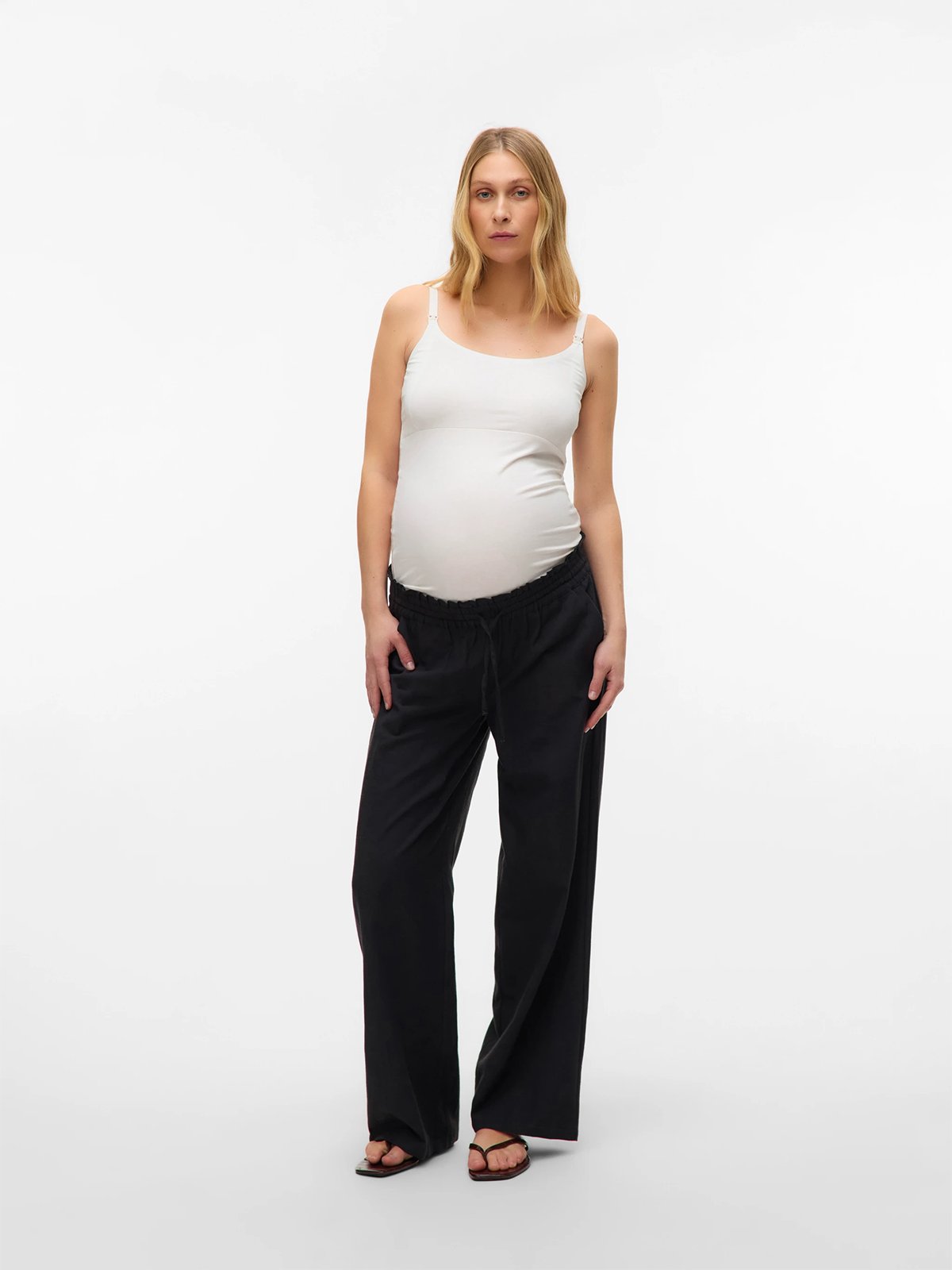 Vero Moda Maternity Kerrie Strap Top 2-Pack White / Black