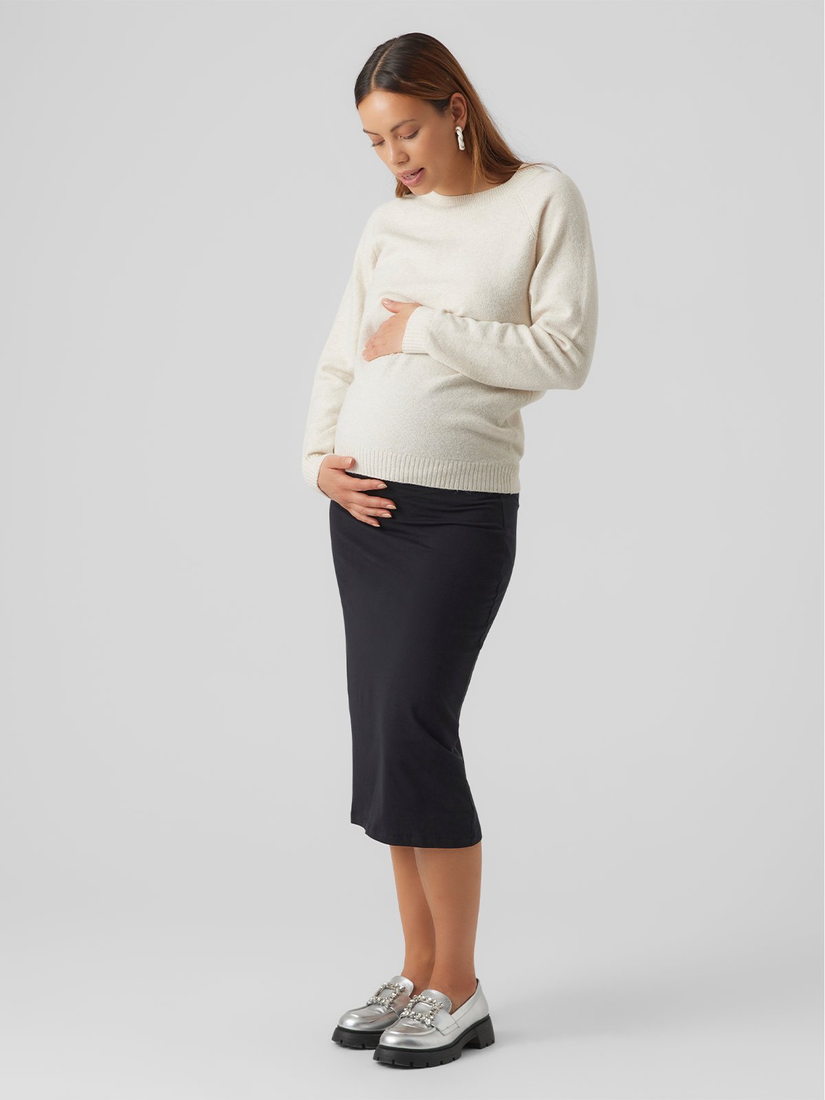 Vero Moda Maternity Doffy Long Sleeve O-Neck Blouse Birch