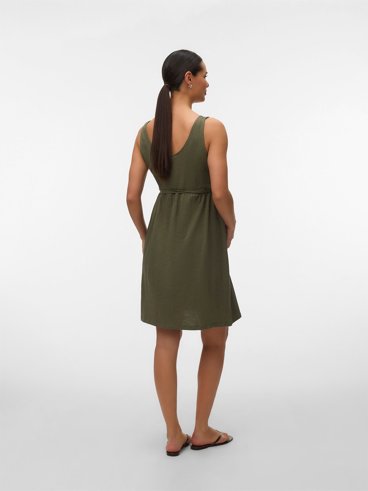 Vero Moda Maternity Ivy Lia Short Sleeve Dress Grønn / Kalamata