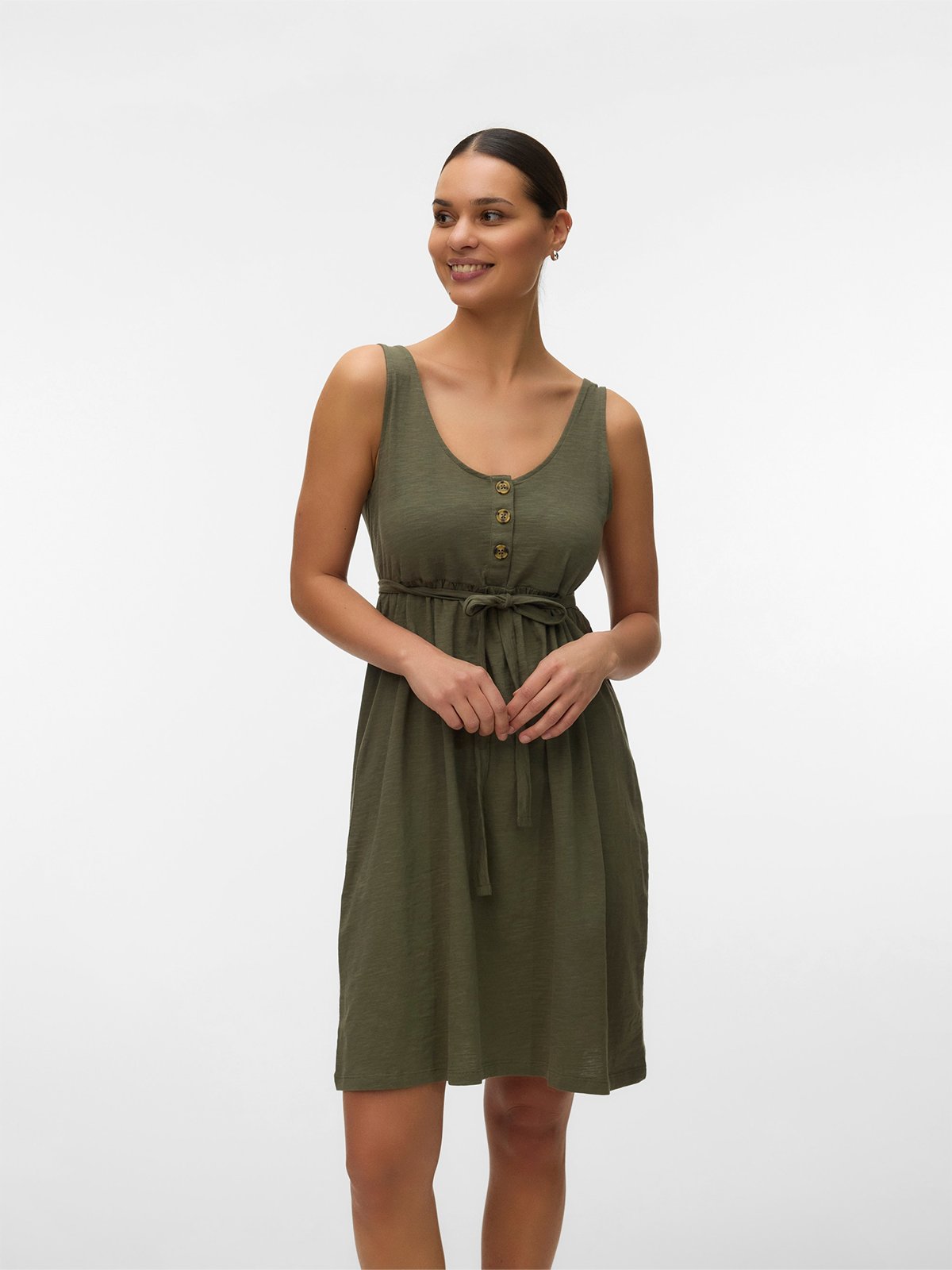 Vero Moda Maternity Ivy Lia Short Sleeve Dress Grønn / Kalamata