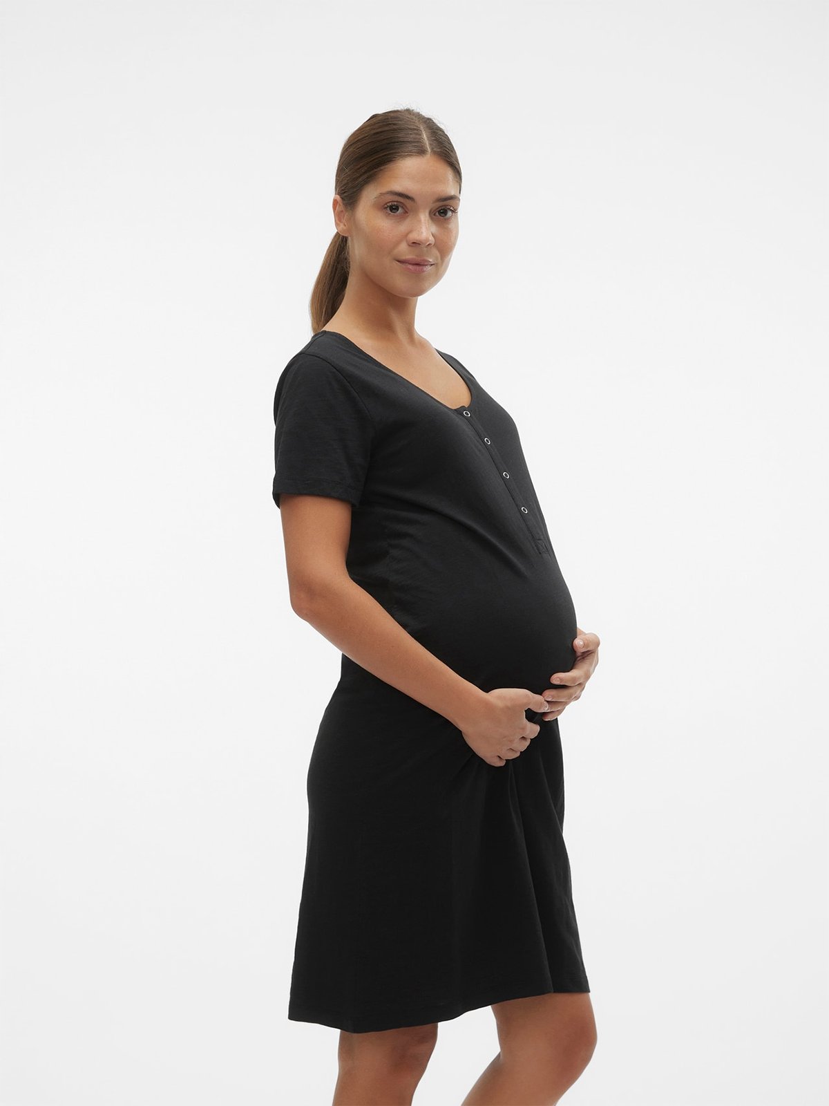 Vero Moda Maternity Mira Solid Jersey Nightgown Black