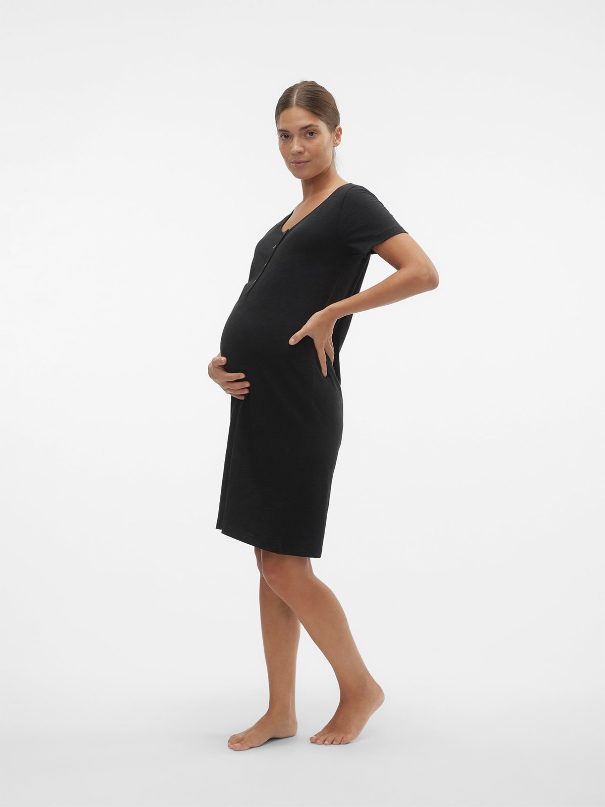 Vero Moda Maternity Mira Solid Jersey Nightgown Black