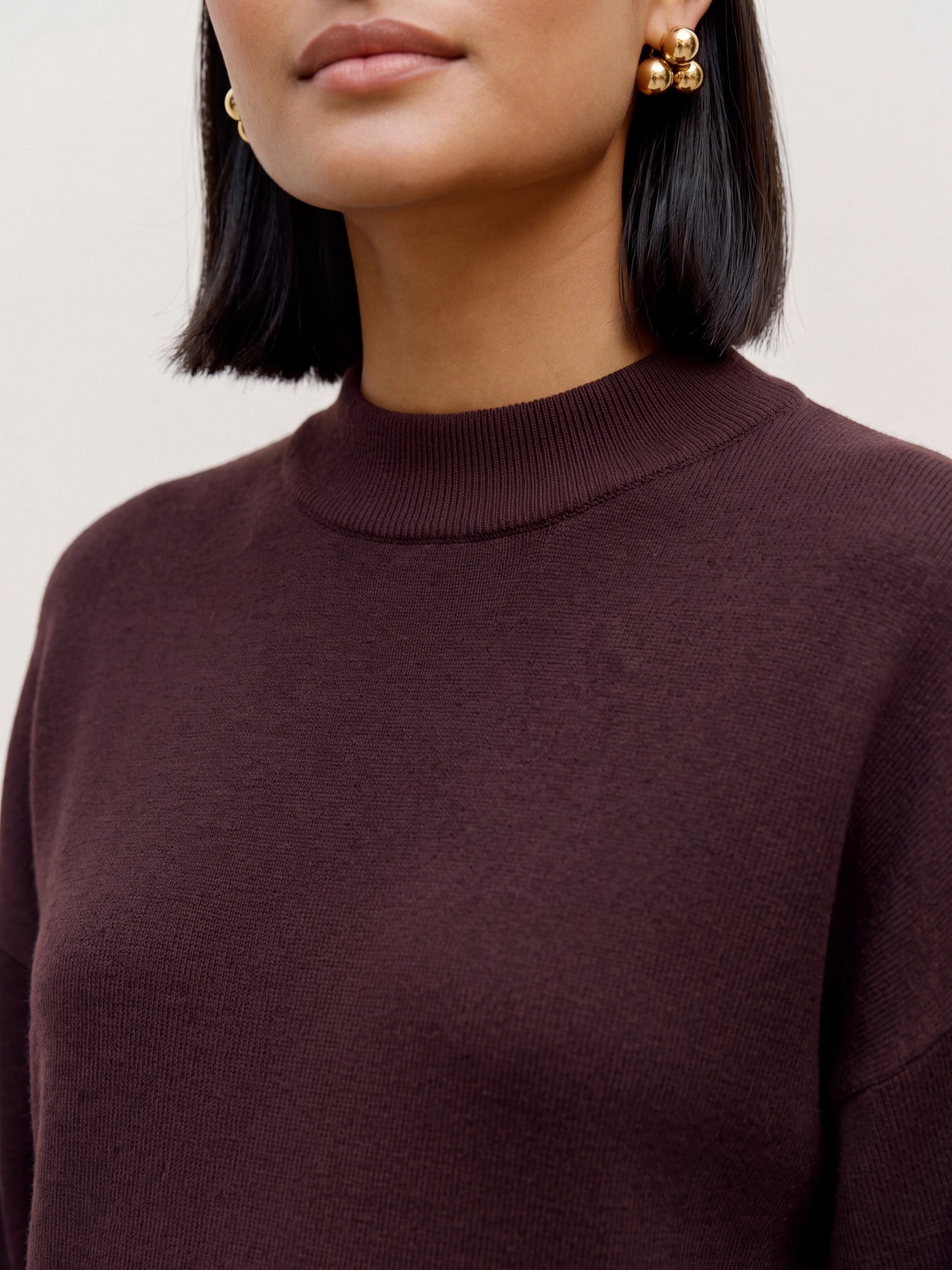 Vero Moda Maternity Nancy Long Sleeve Funnelneck Dress Burgunder