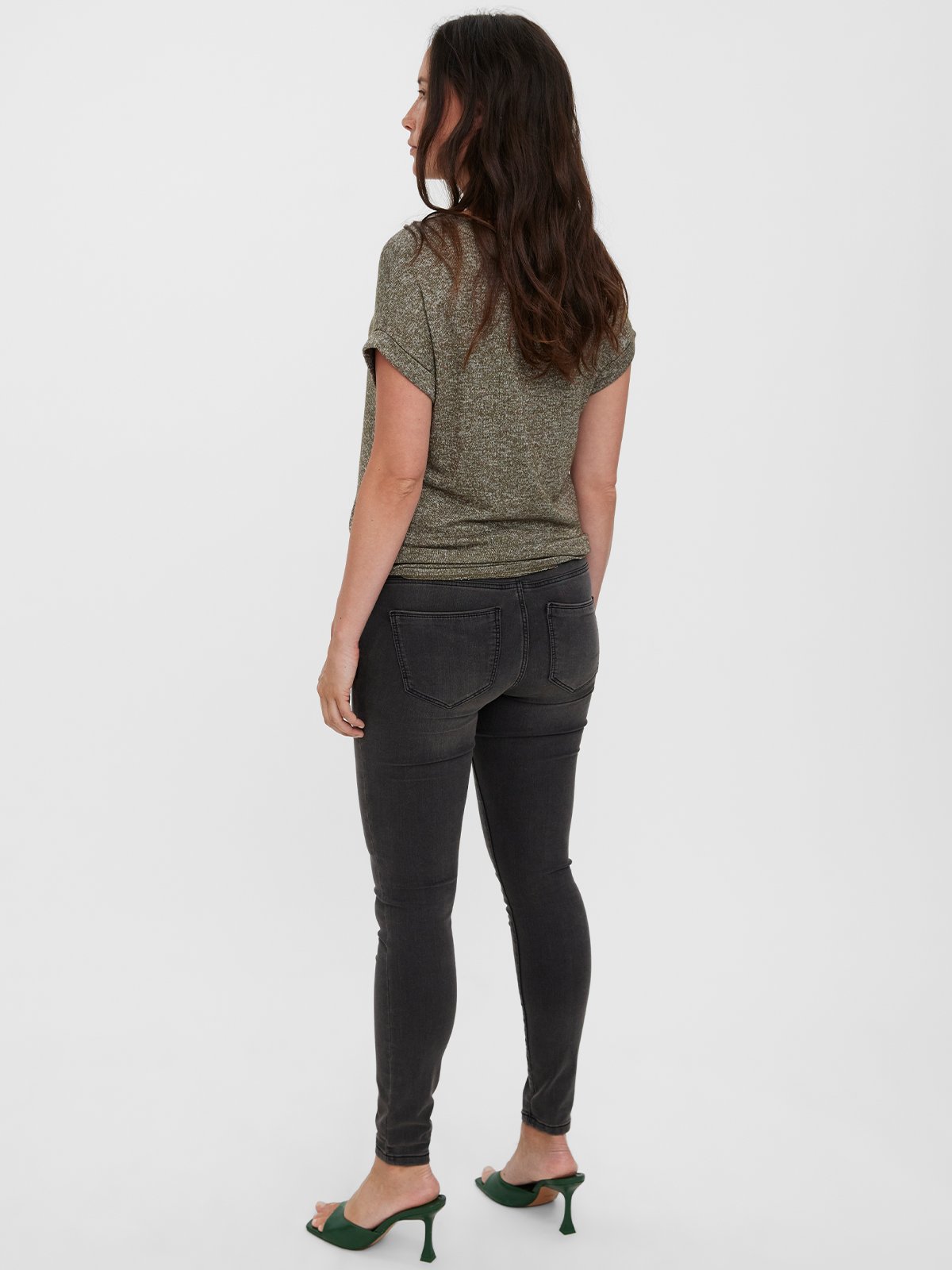 Vero Moda Maternity Tanya Mid Rise Piping Jeans Grå